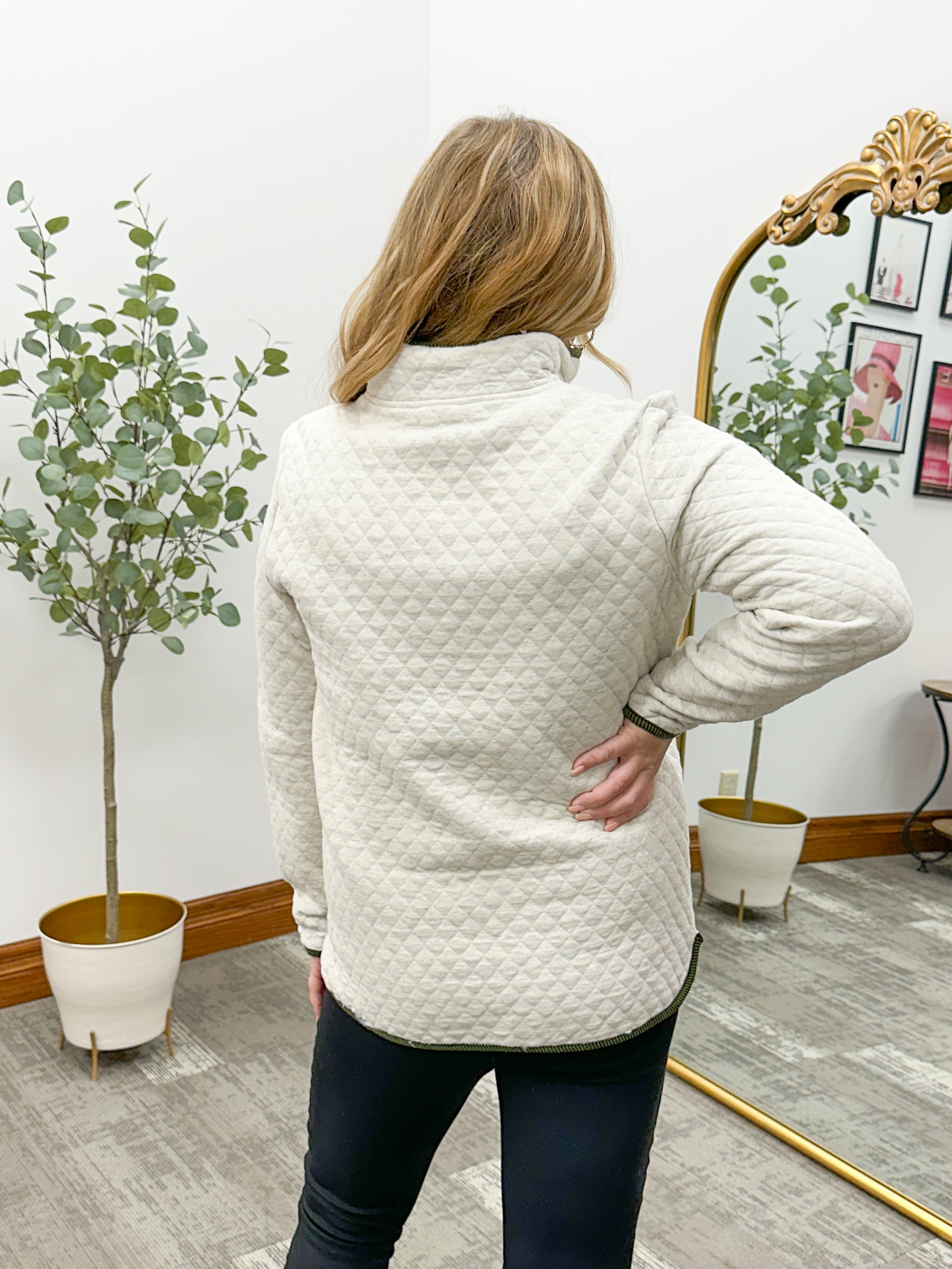 Nadia Quilted 1/4 Zip Pullover