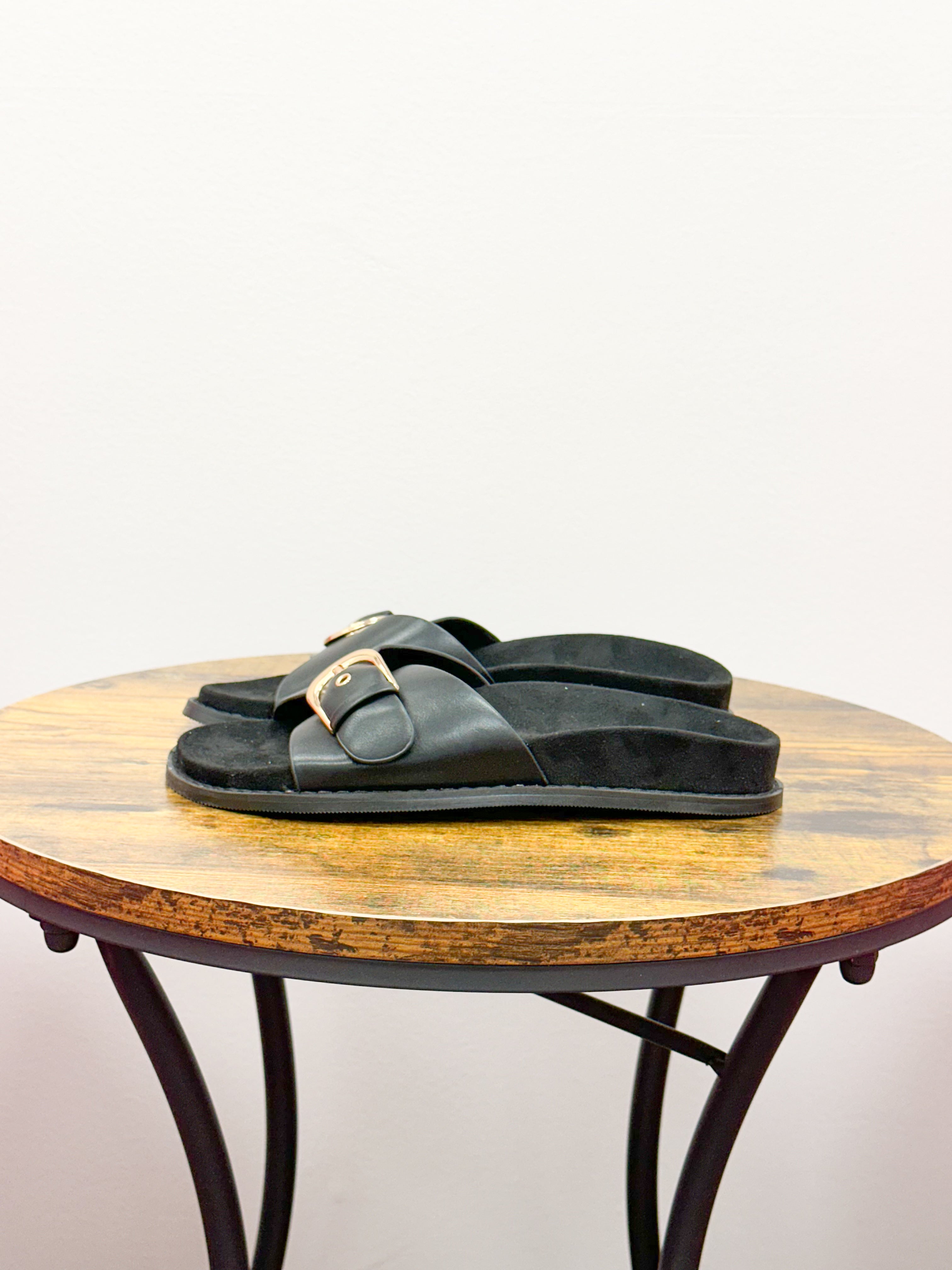 Corkys Black Passport Sandals