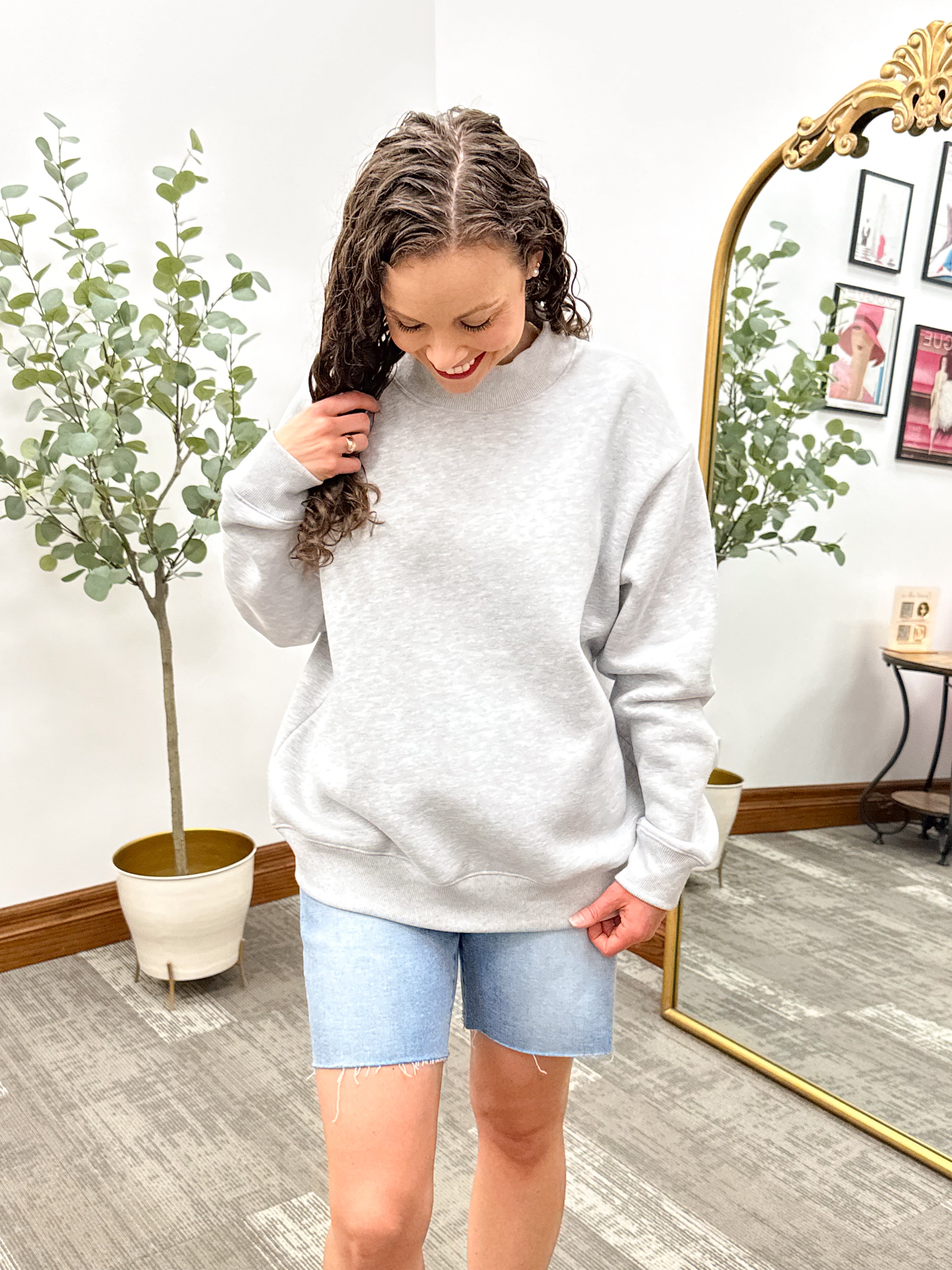 Oversized Mock Neck Sweatshirt