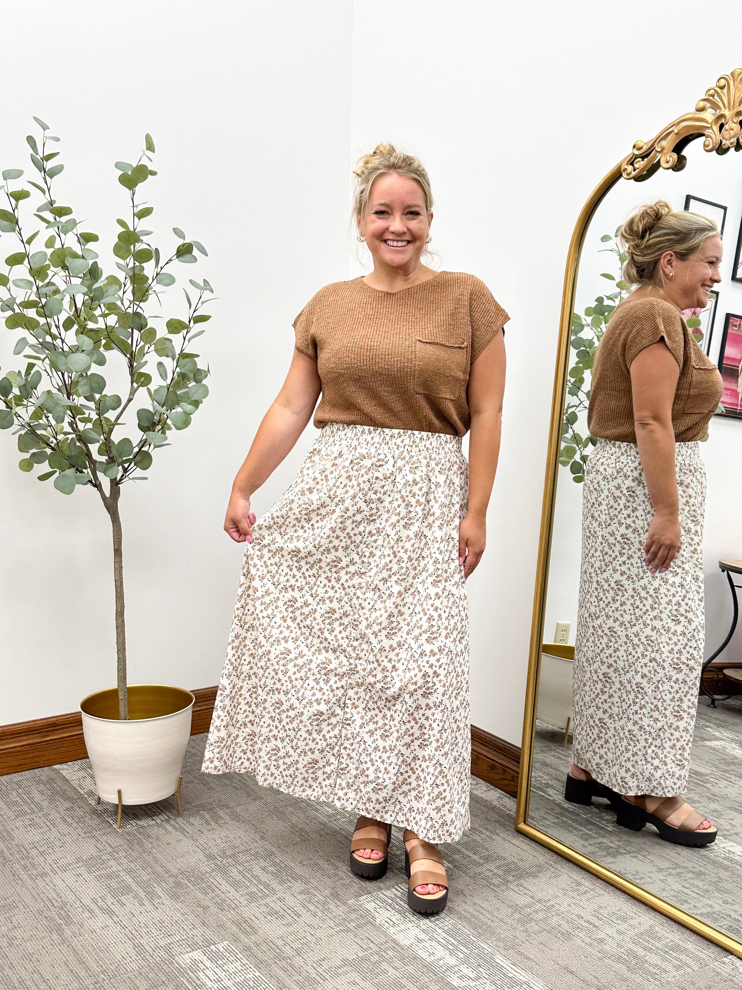 Brynn Floral Midi Skirt