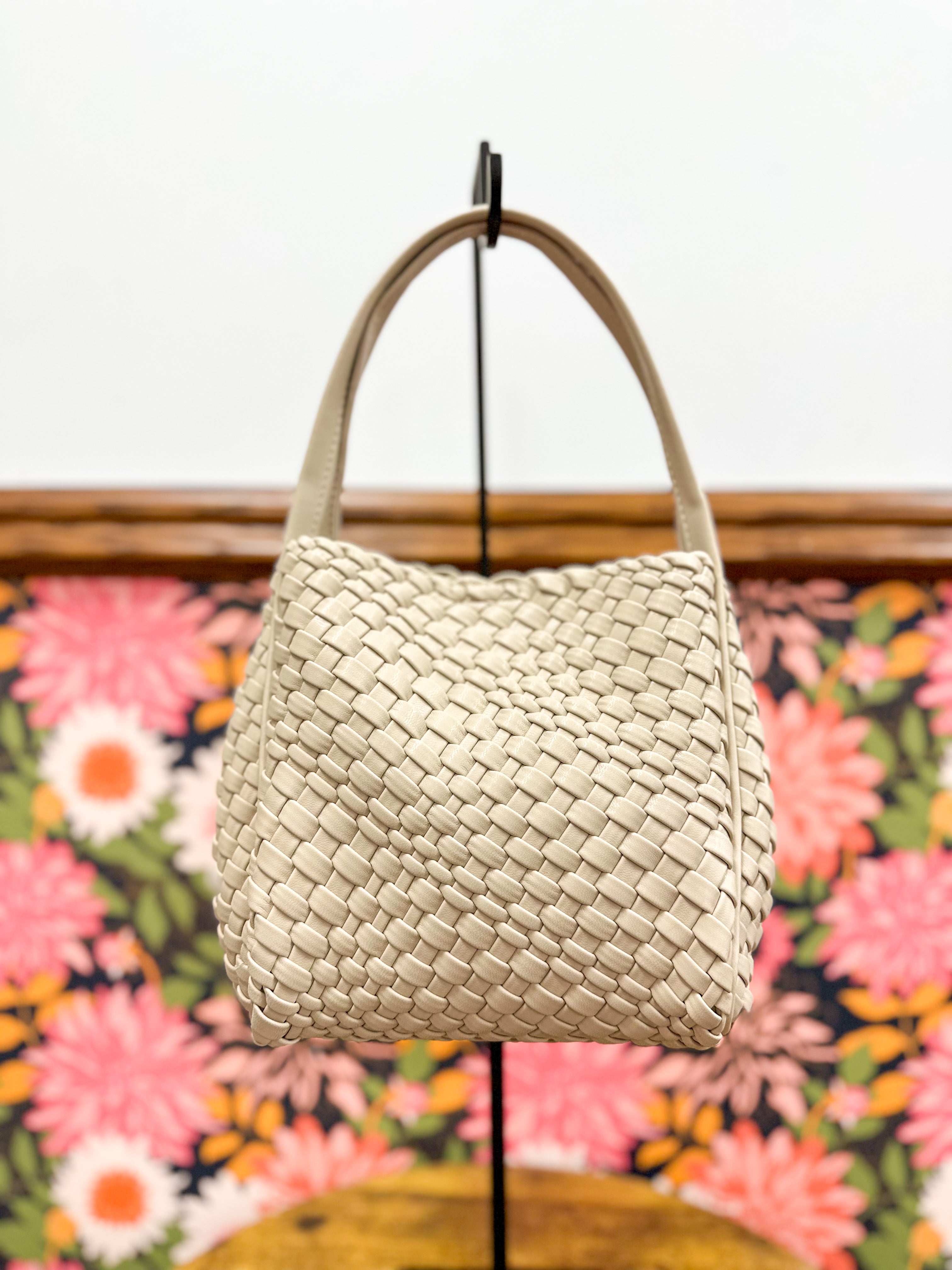 Woven Double Handle Crossbody Bag