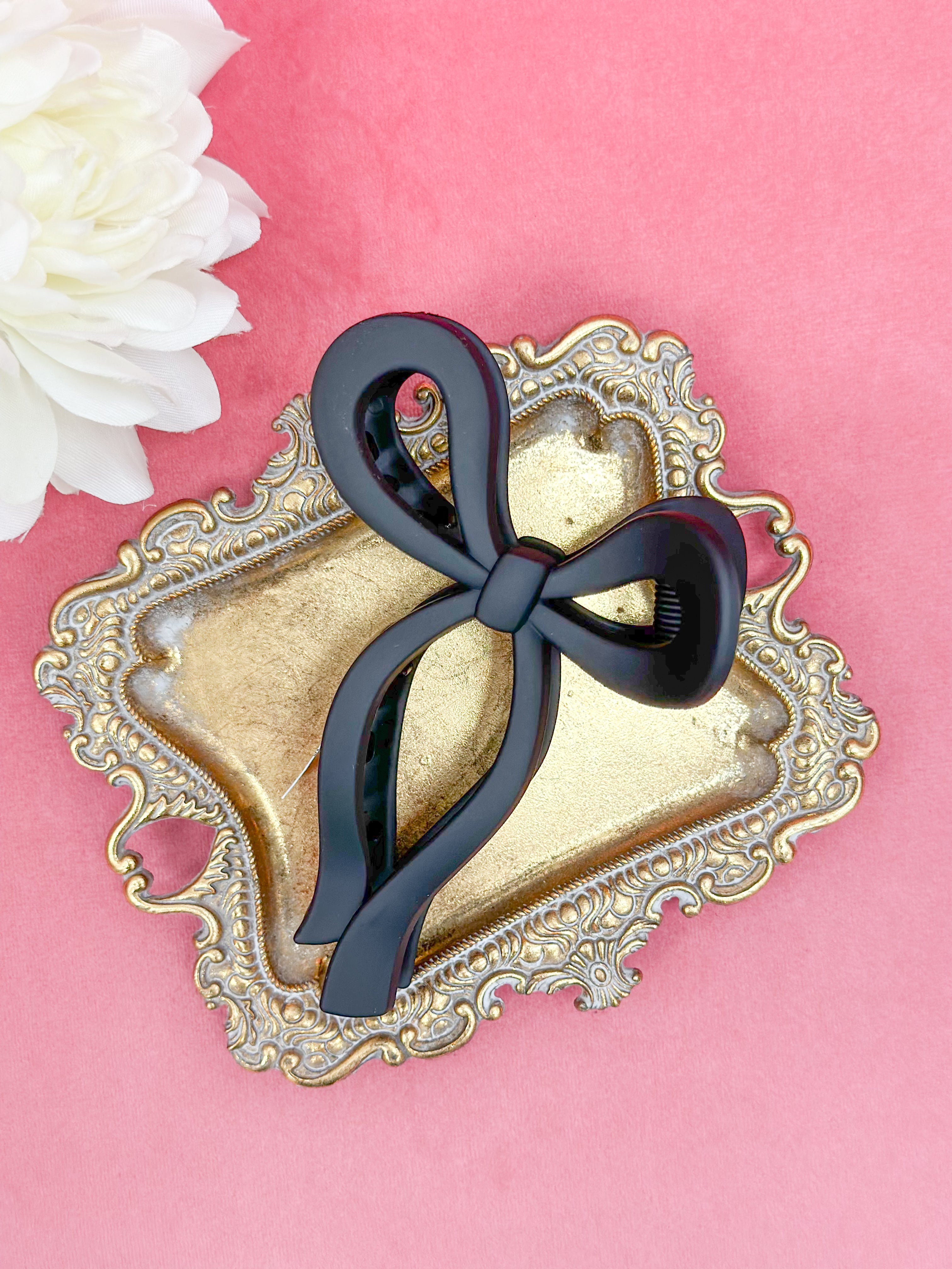 Matte Ribbon Hair Claw Clips