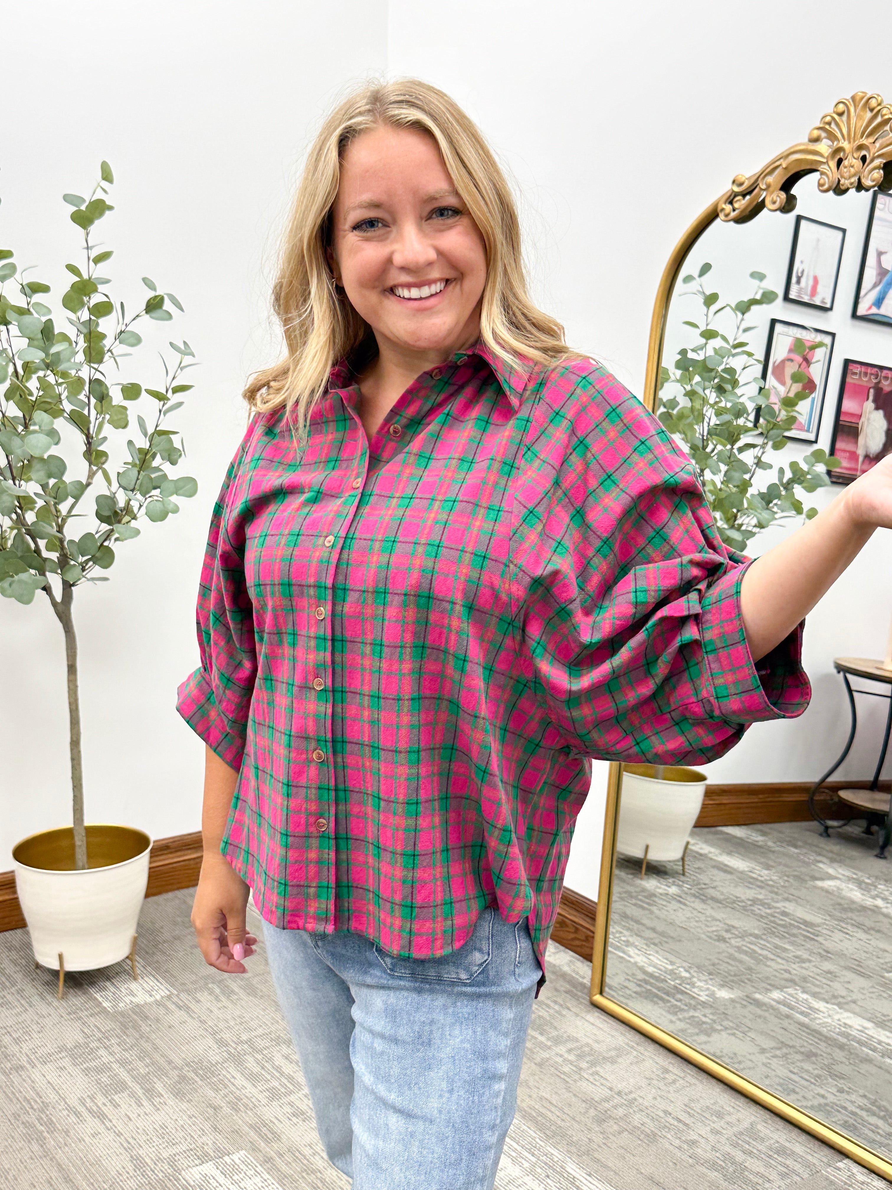 Amy Oversized Plaid Top