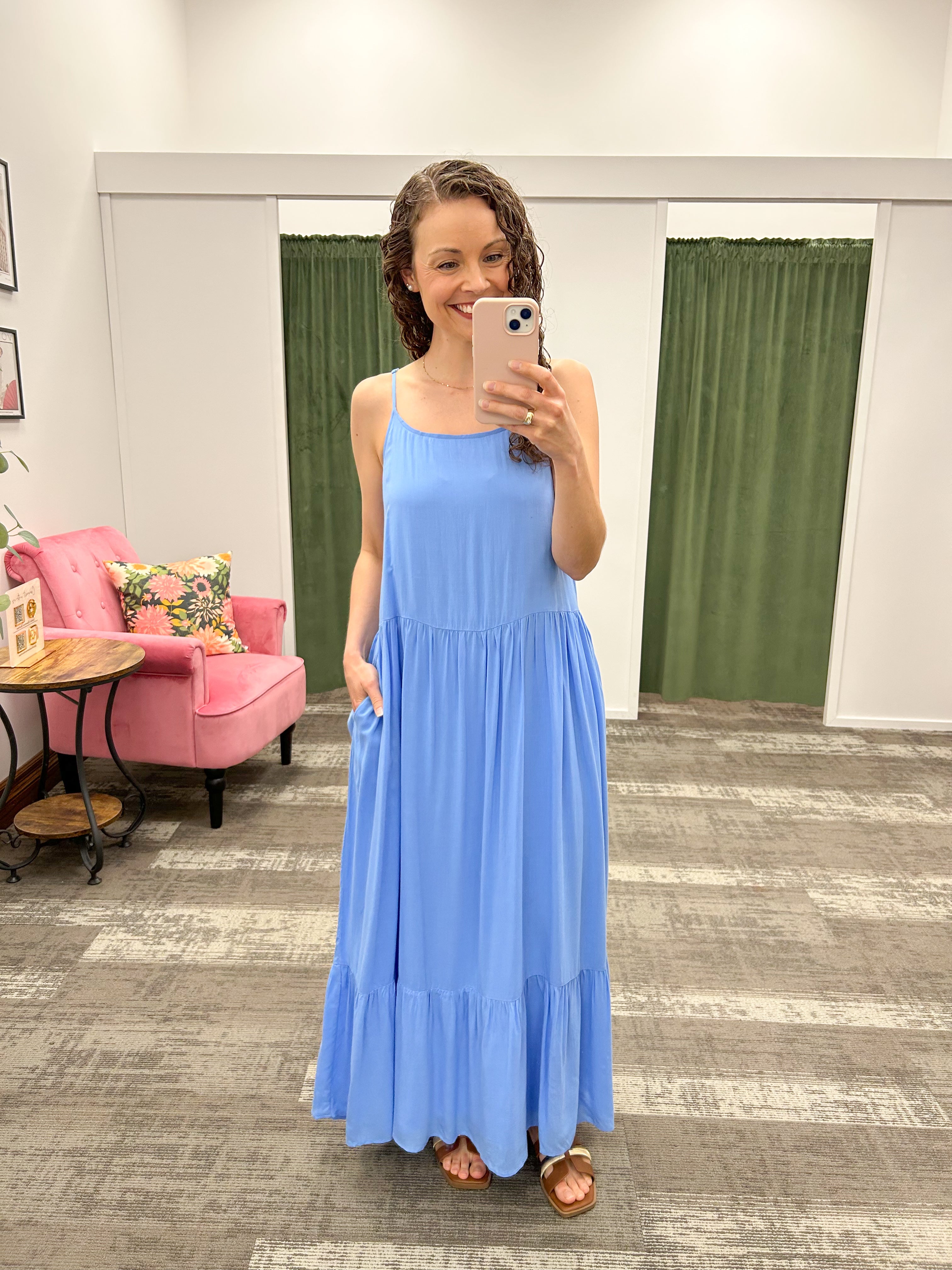 Blue Flowy Maxi Dress