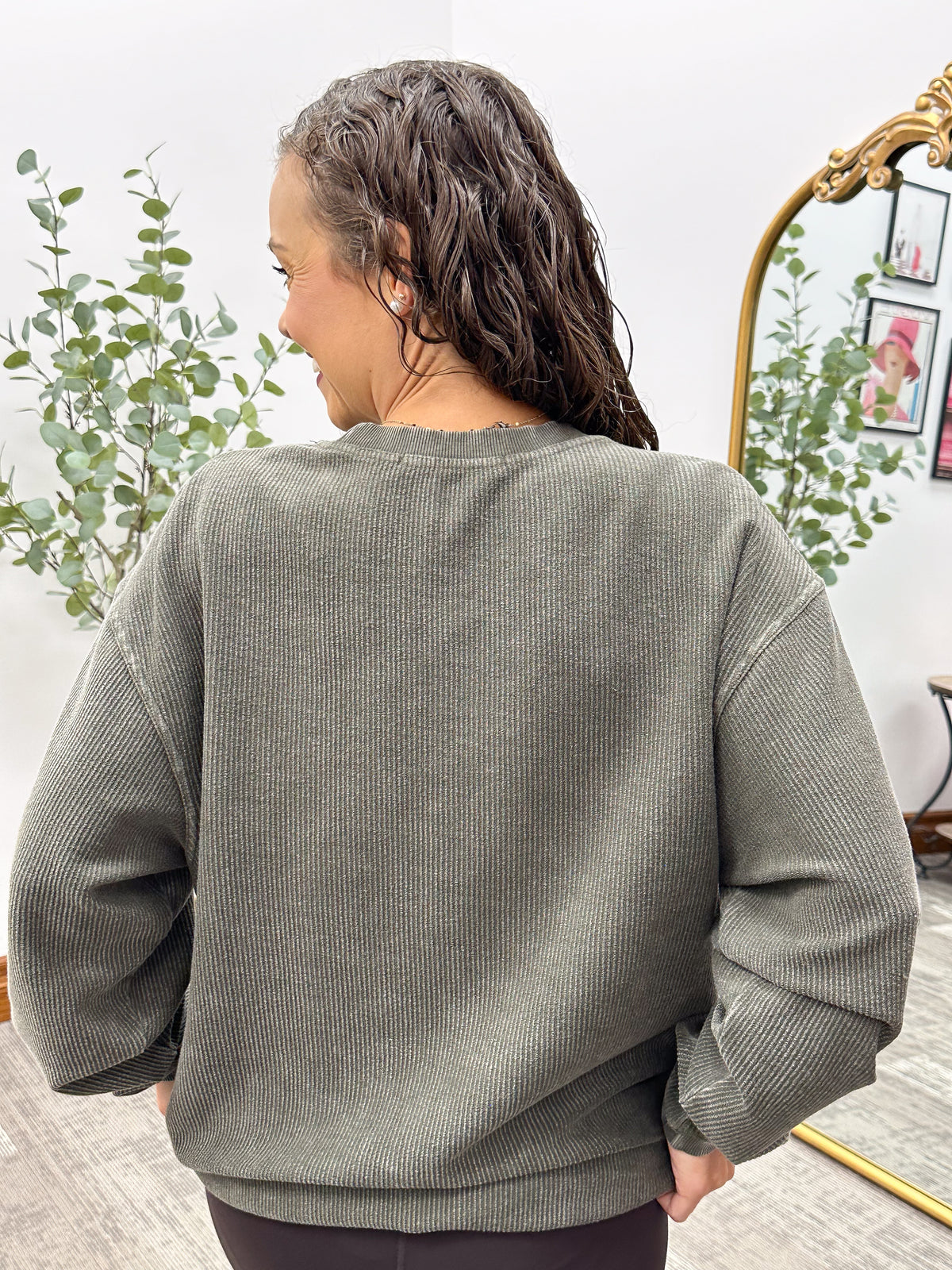 Kenzie Oversized Corded Crewneck (2 colors)