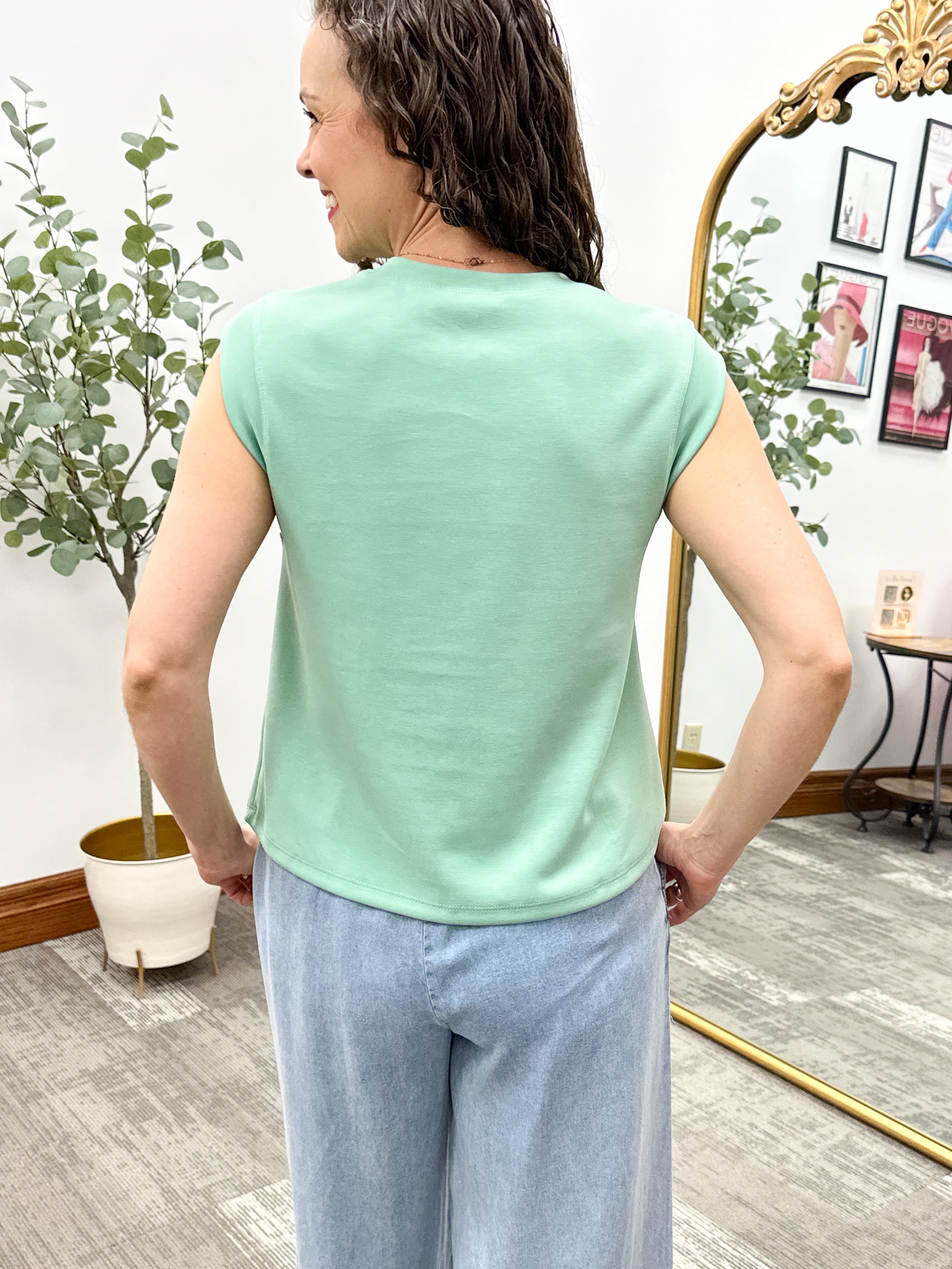Mint Casual Sleeveless Top