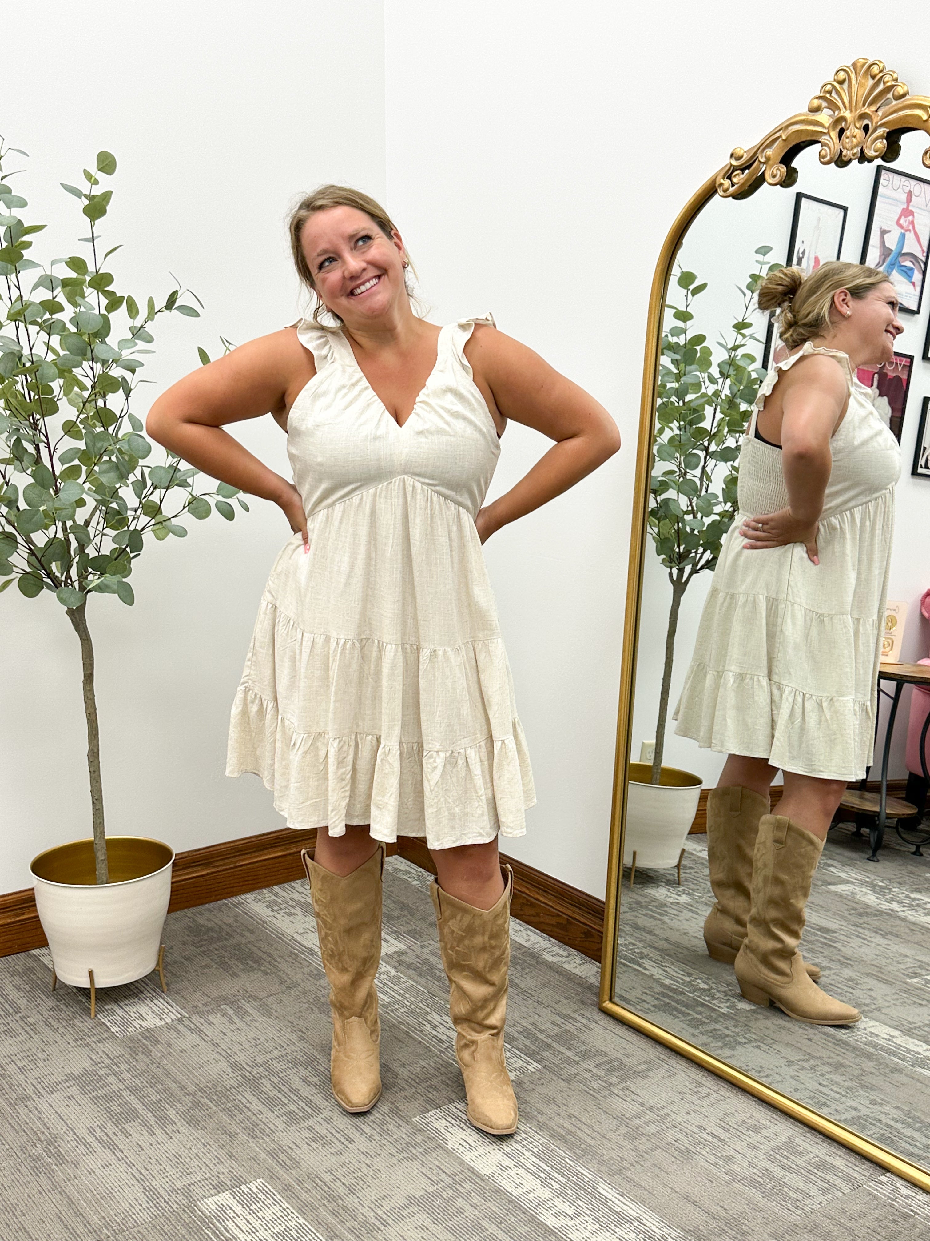 Amelia Tiered Linen Dress