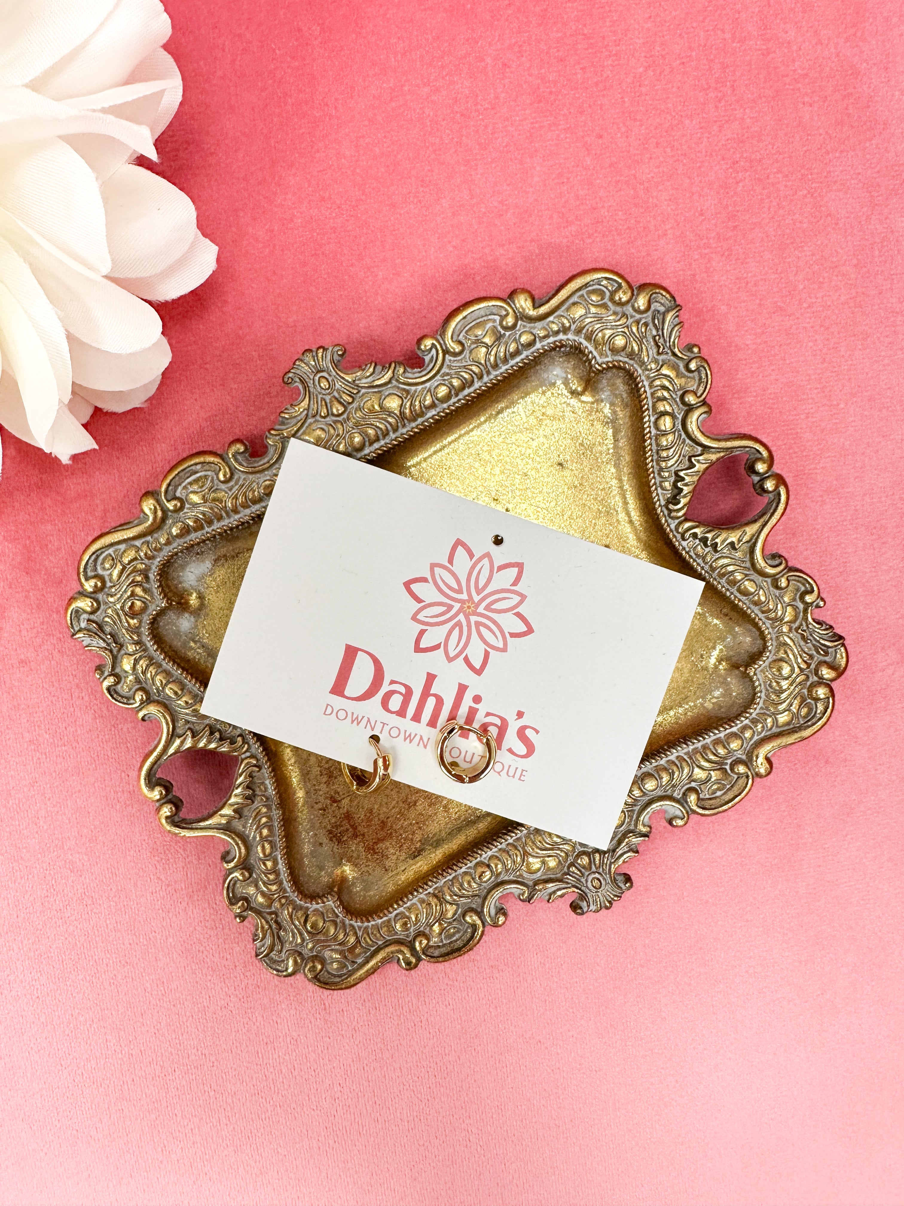 Gold Dipped Thick Small Huggie Earrings