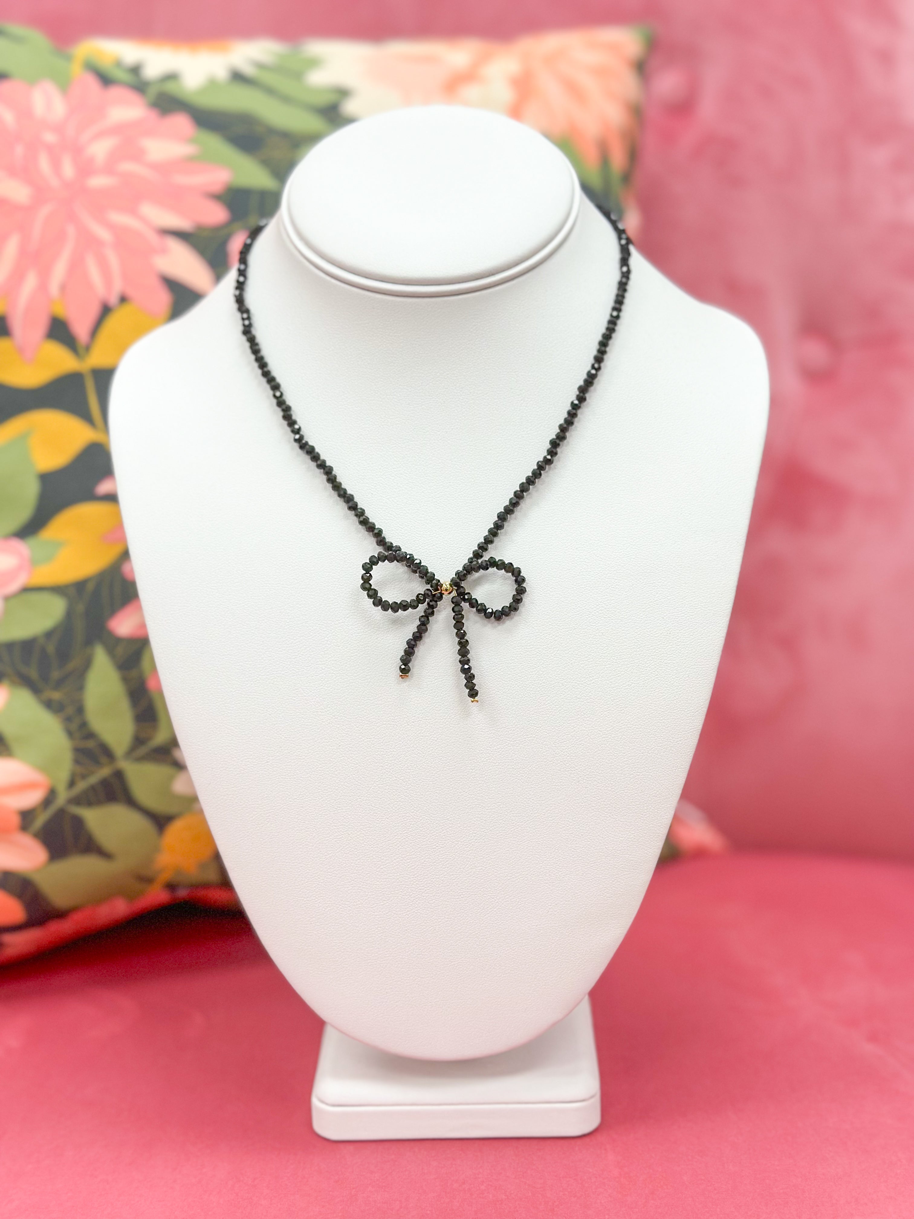 Beaded Bow Necklace