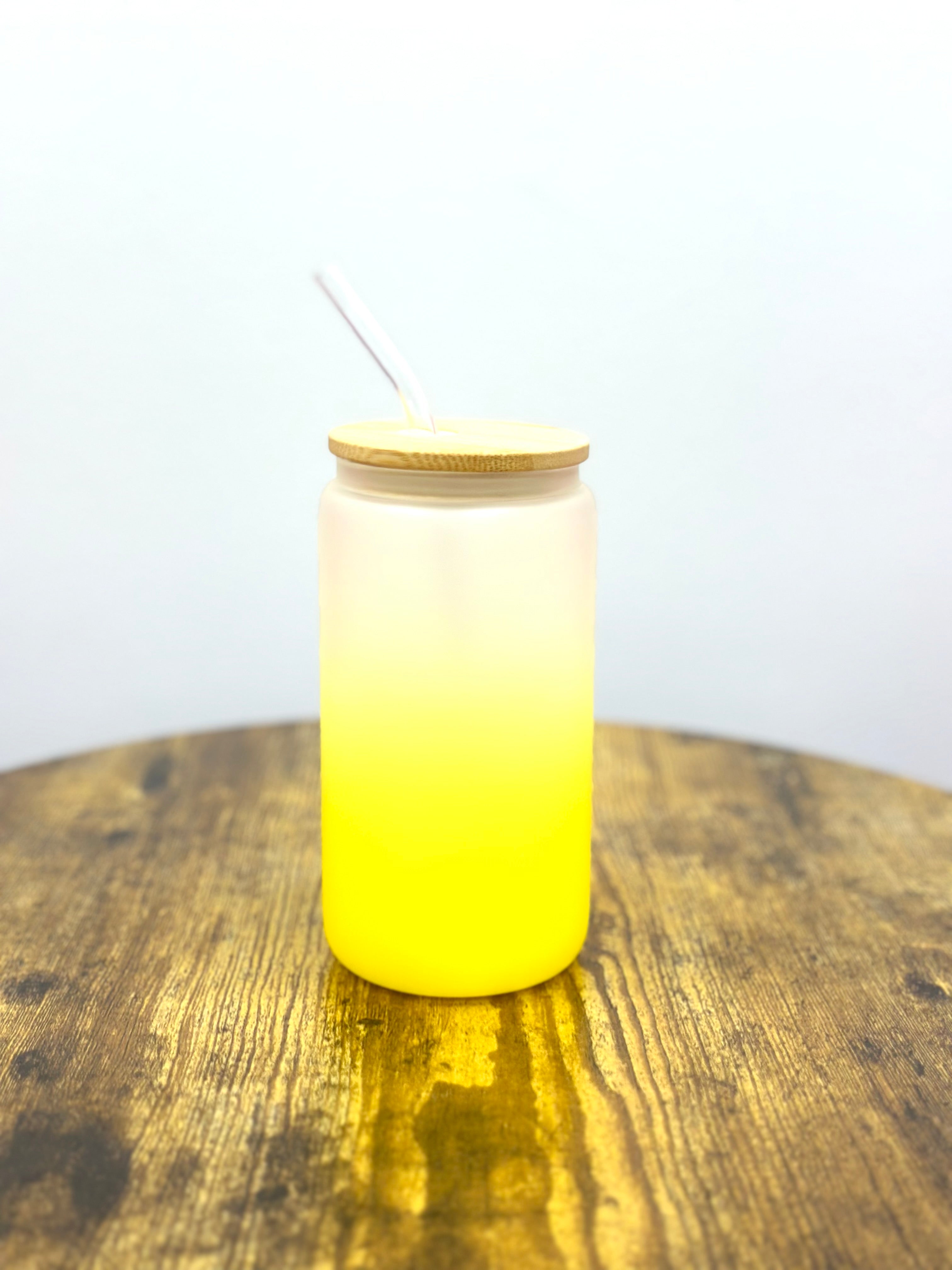 Reusable Glass Tumbler W/Lid and Straw