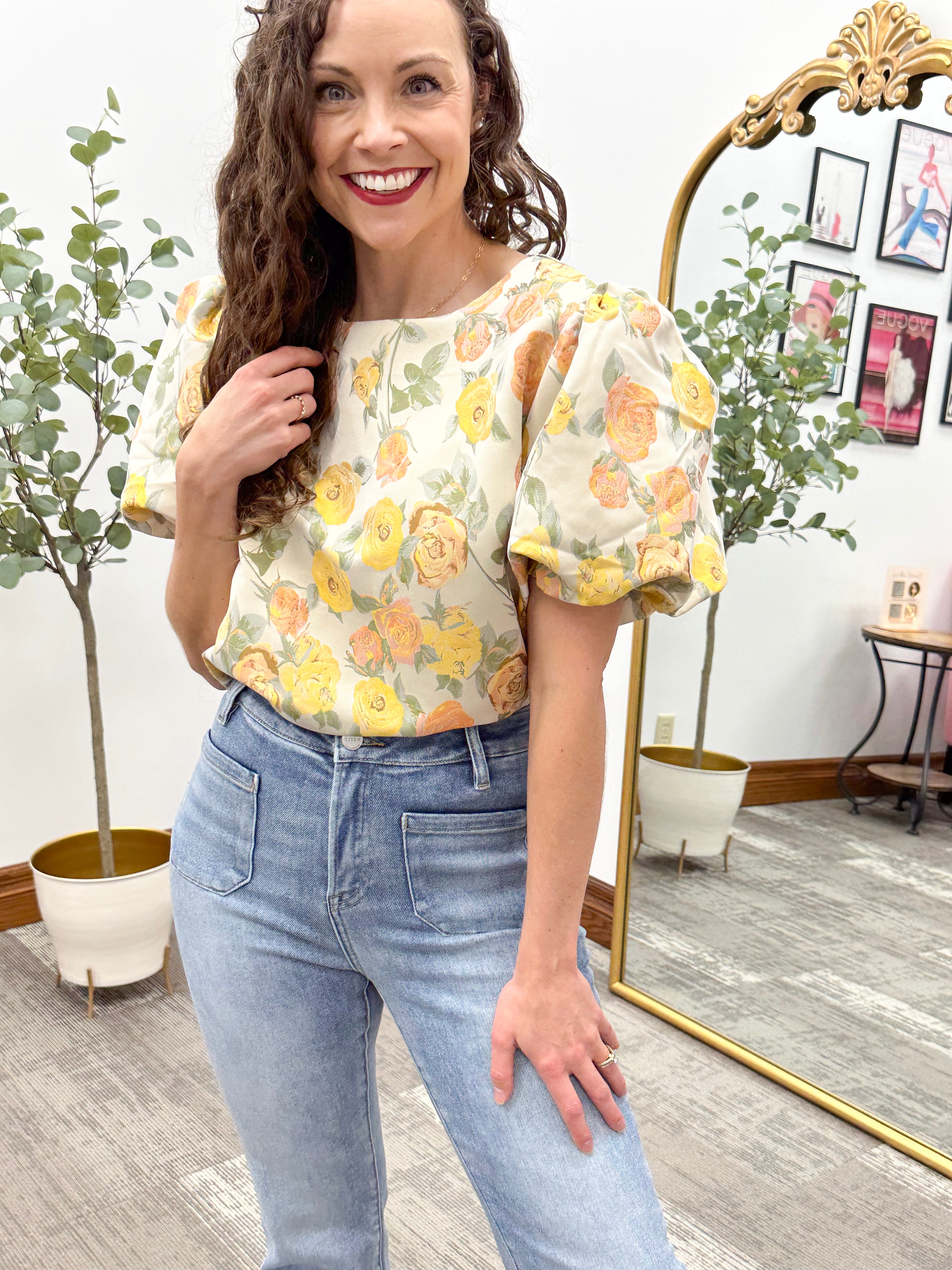 Lacey Vintage Floral Top