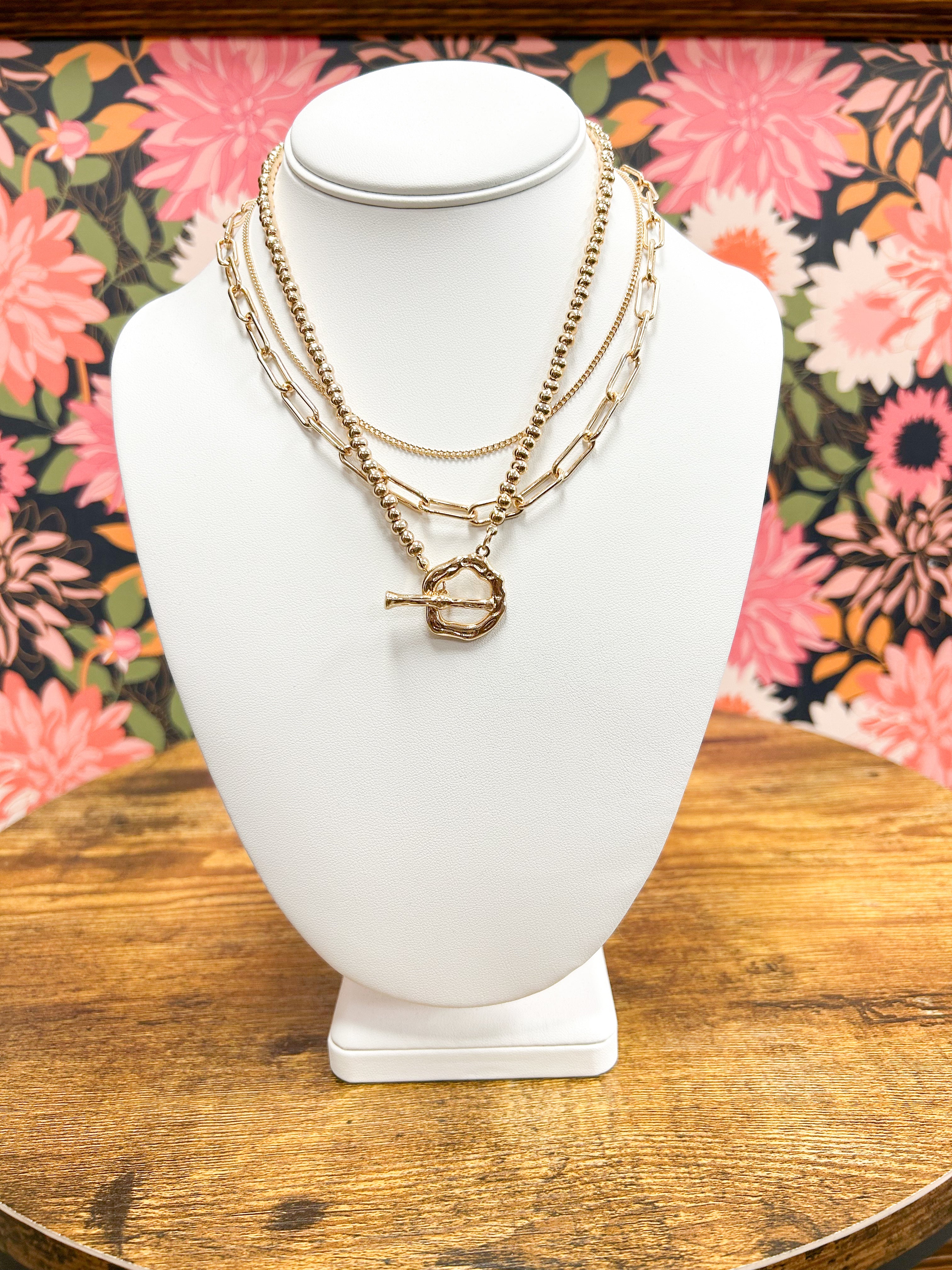 Bead And Chain Layered Necklace