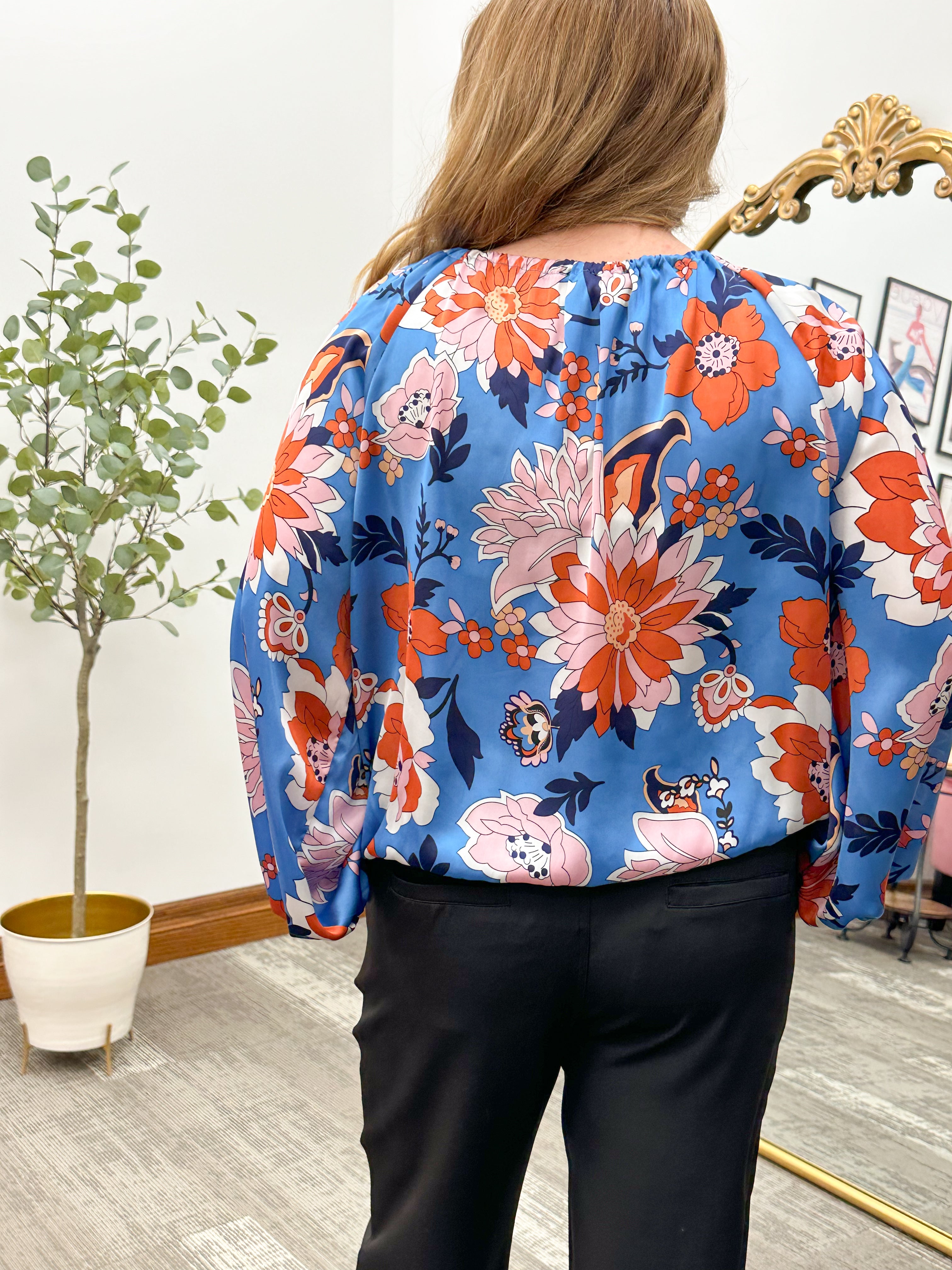 Mara Floral Satin Blouse