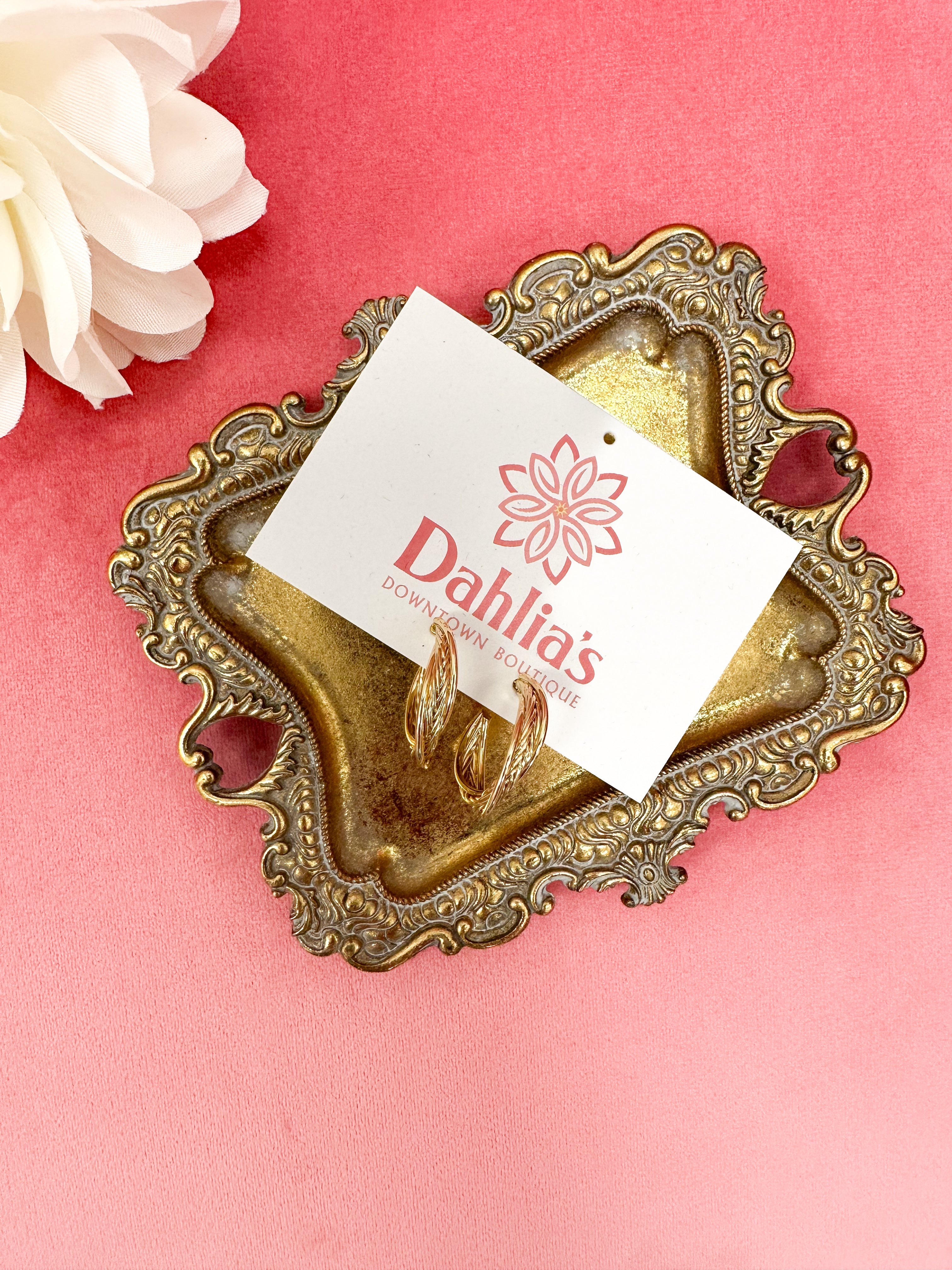 Gold Dipped Twisted Hoop Earrings