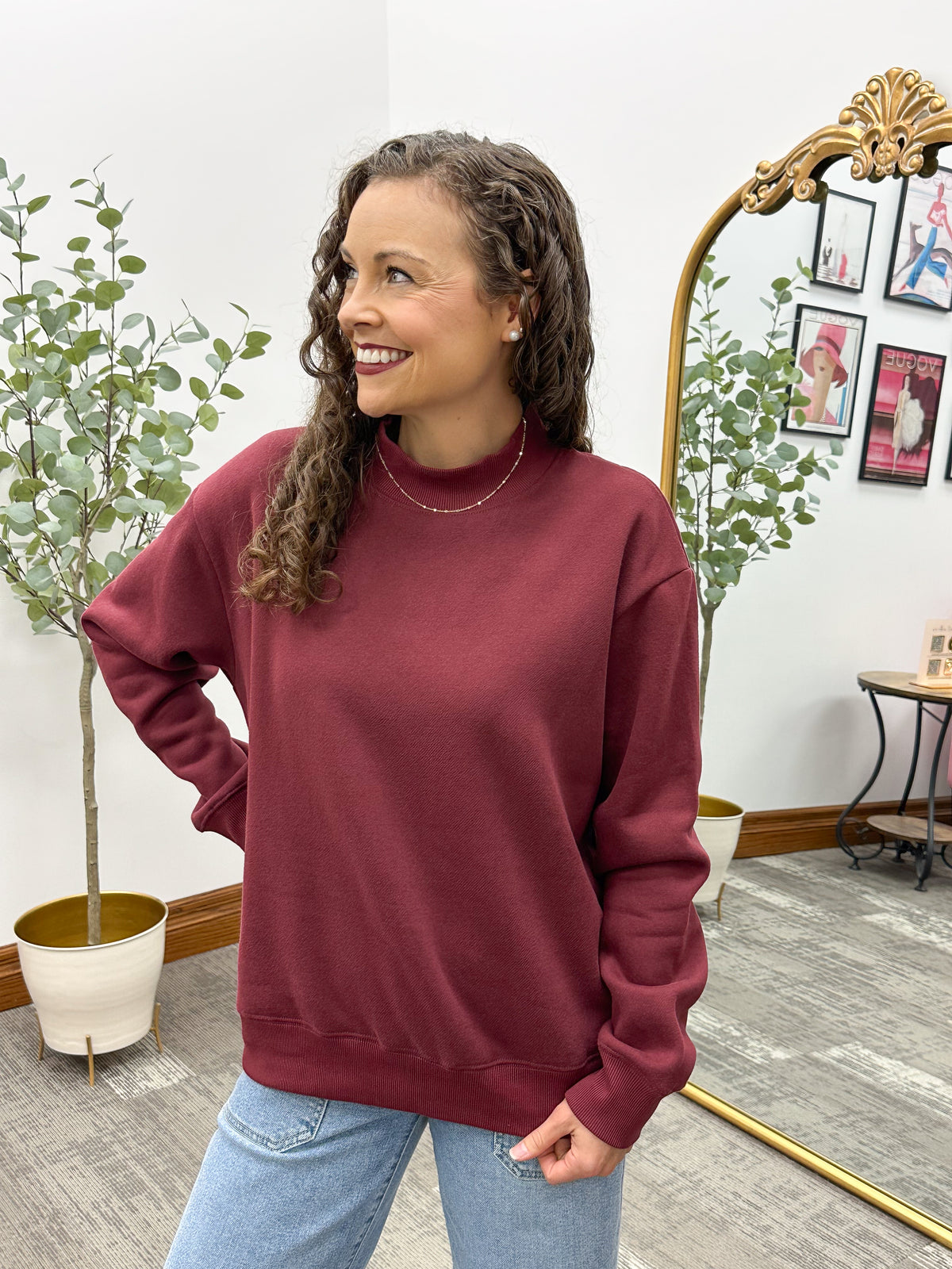Oversized Mock Neck Sweatshirt (4 colors)