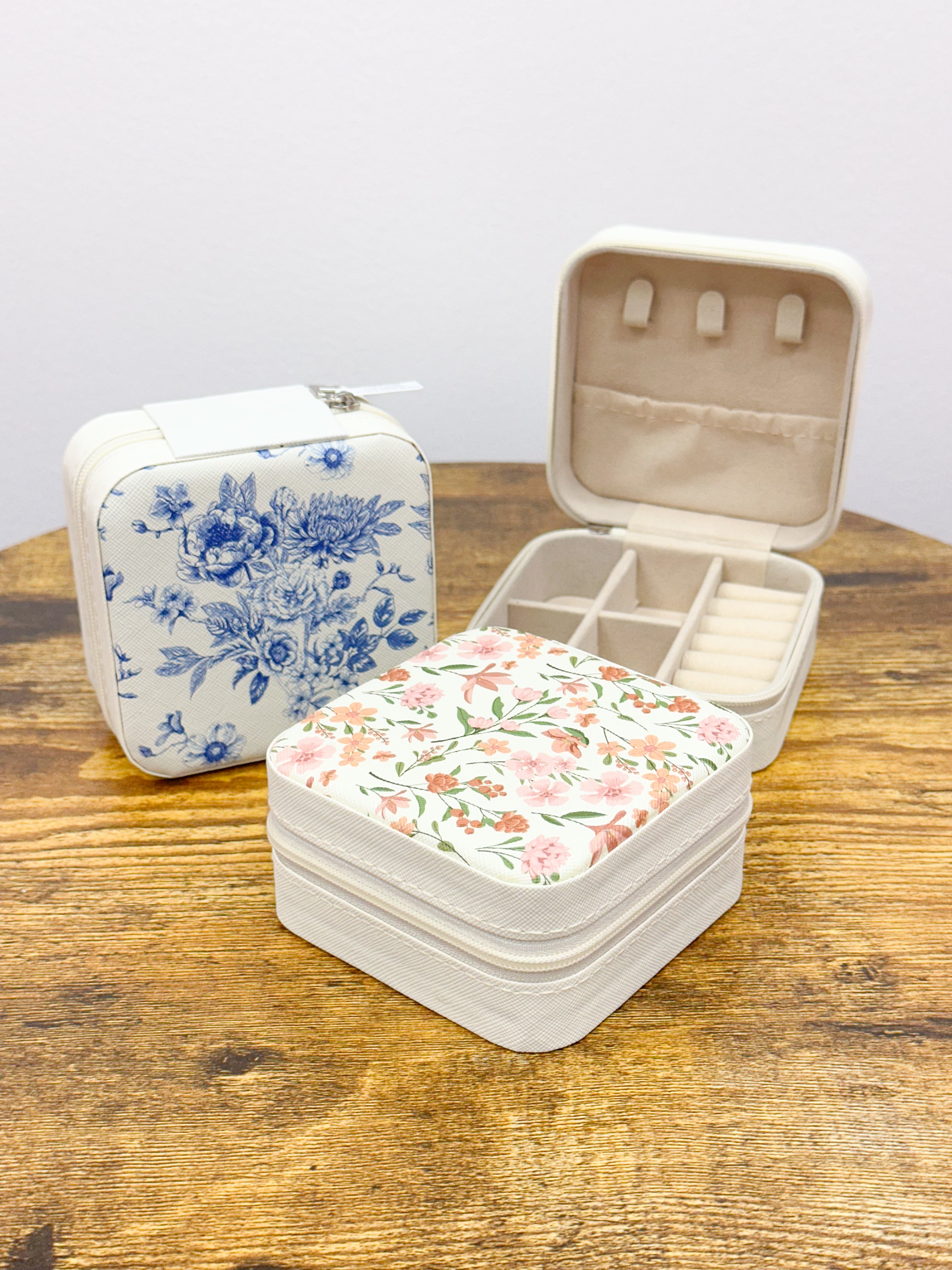 Floral Print Travel Jewelry Box