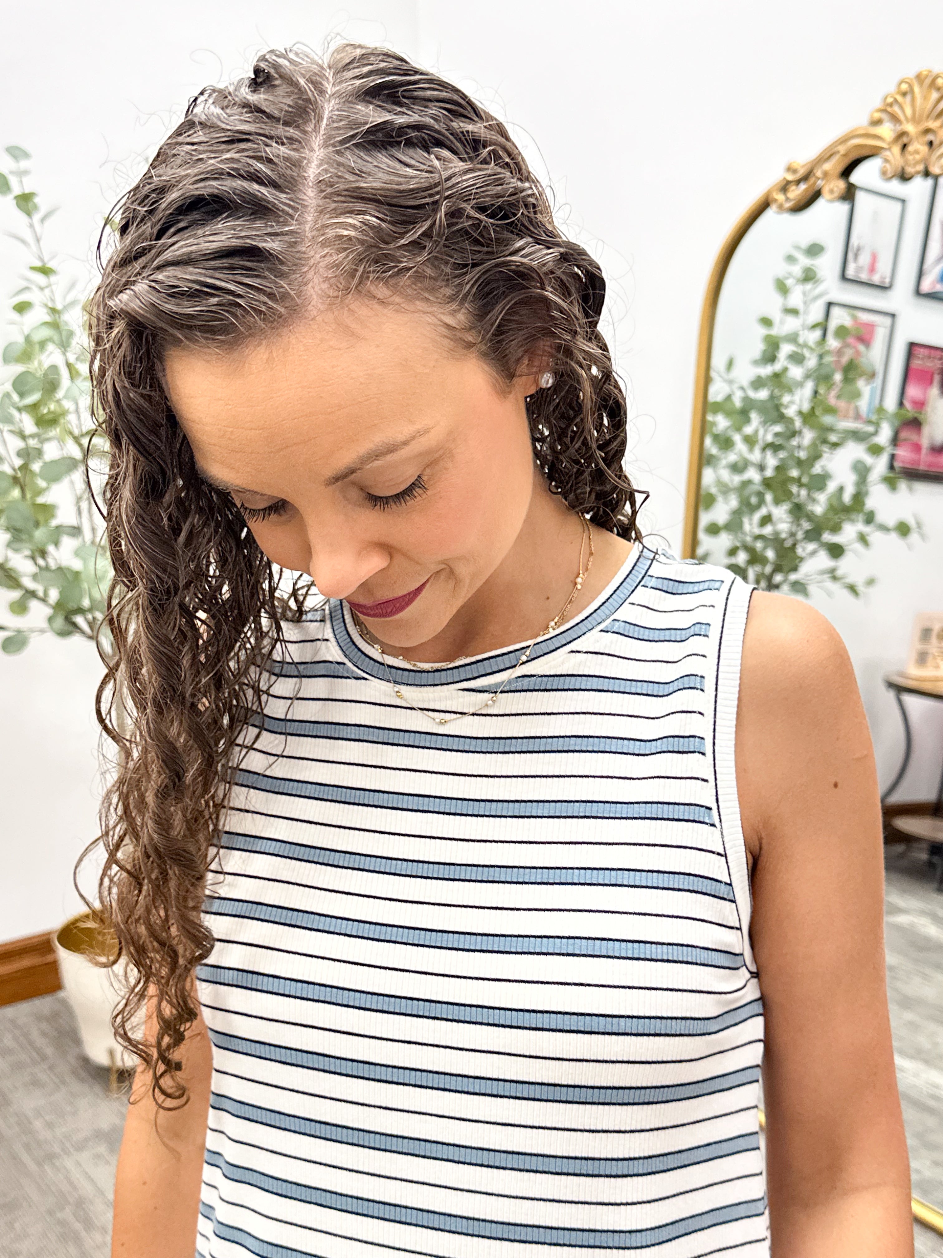 Blue Striped Euclid Tank Top