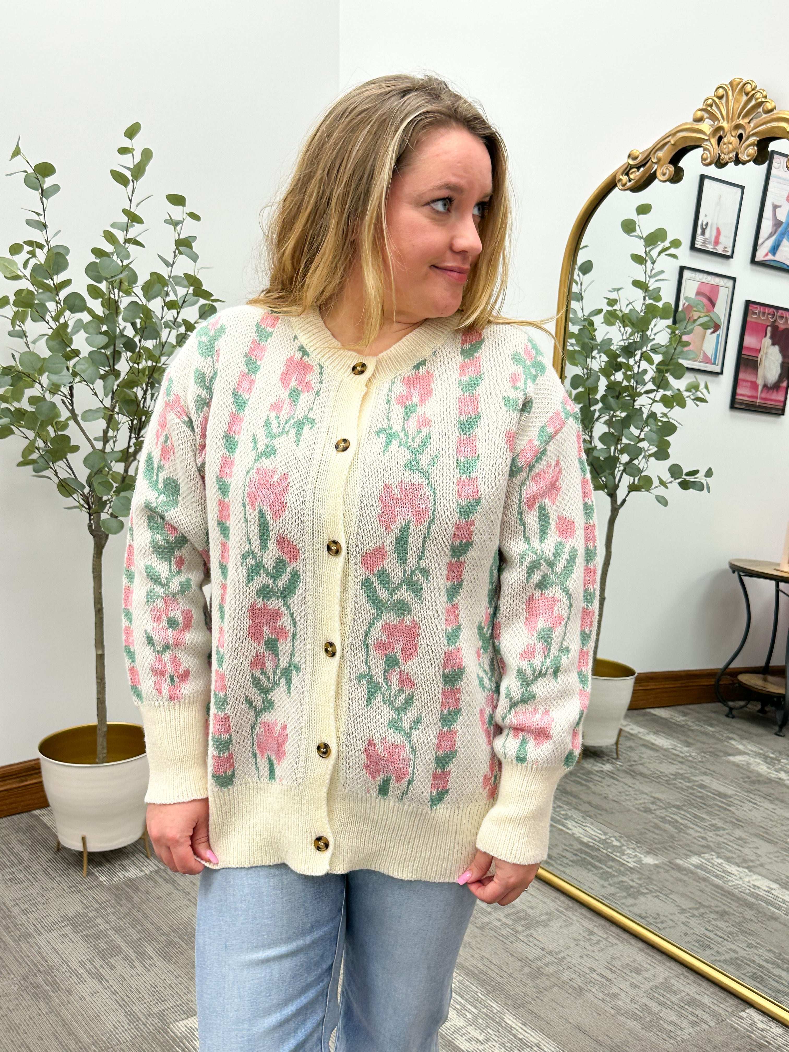 Sami Floral Button Up Cardigan