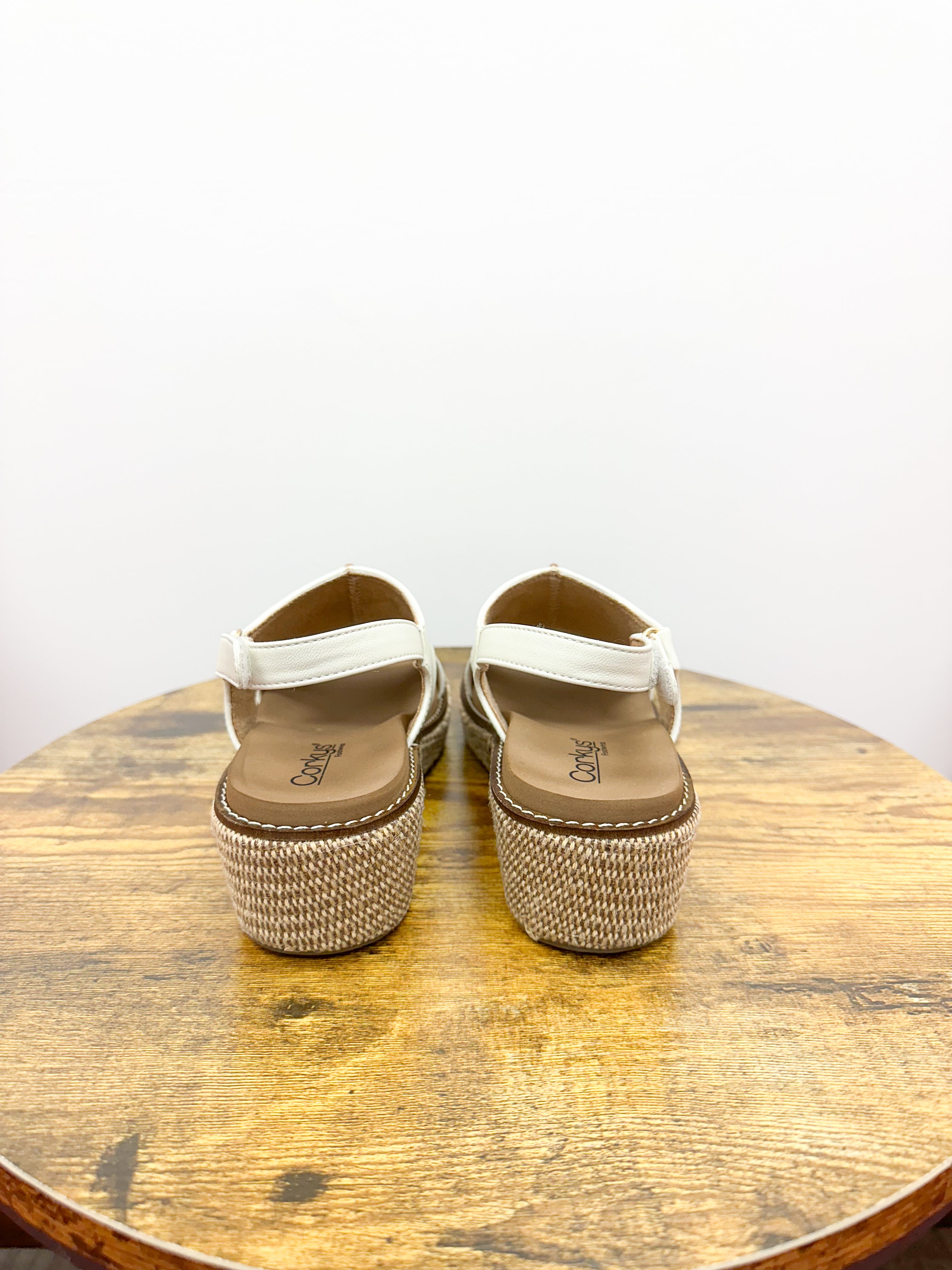Corkys Volta II White Wedge Sandals
