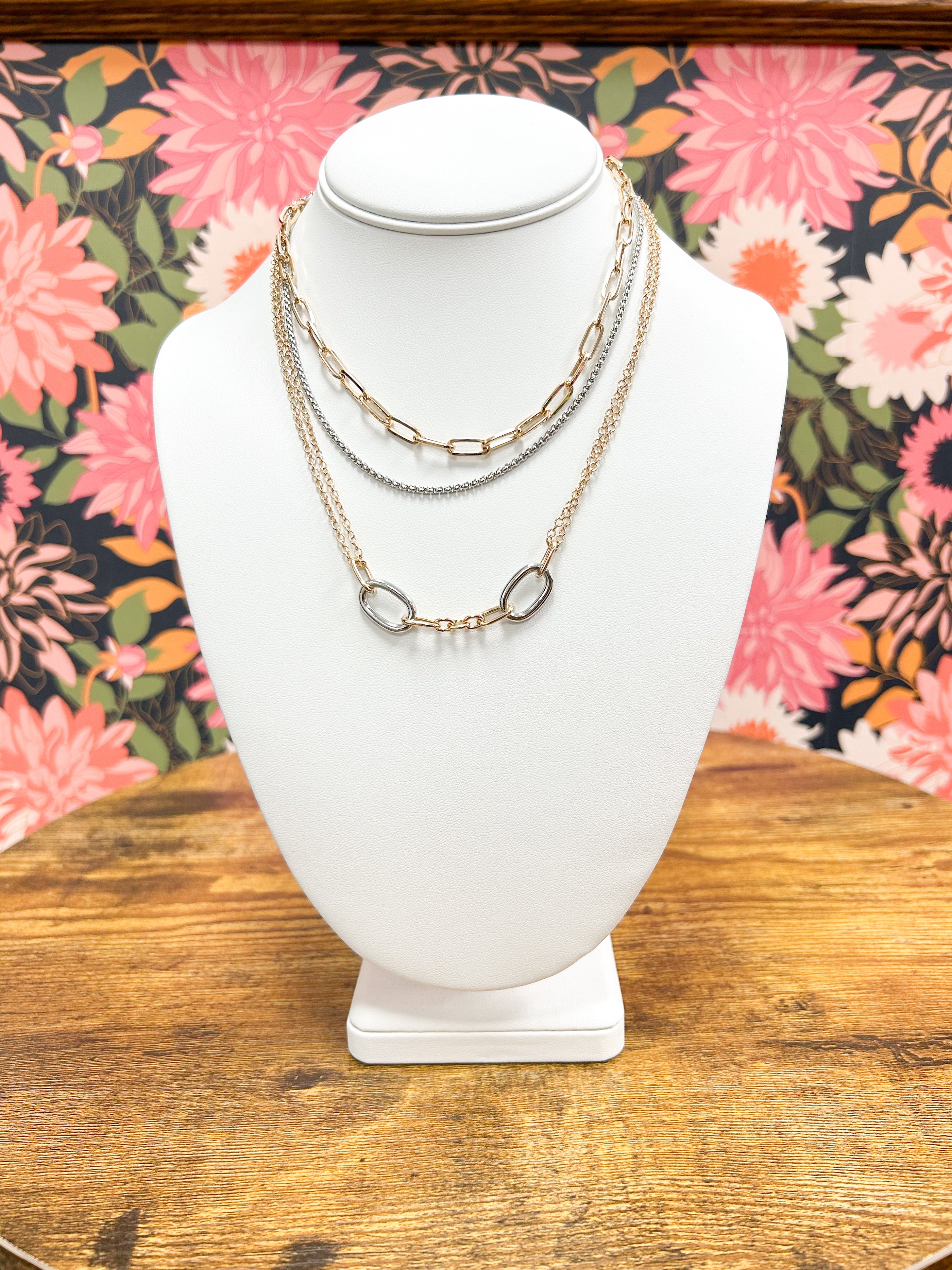 Mixed Metals 2 Piece Layered Necklace