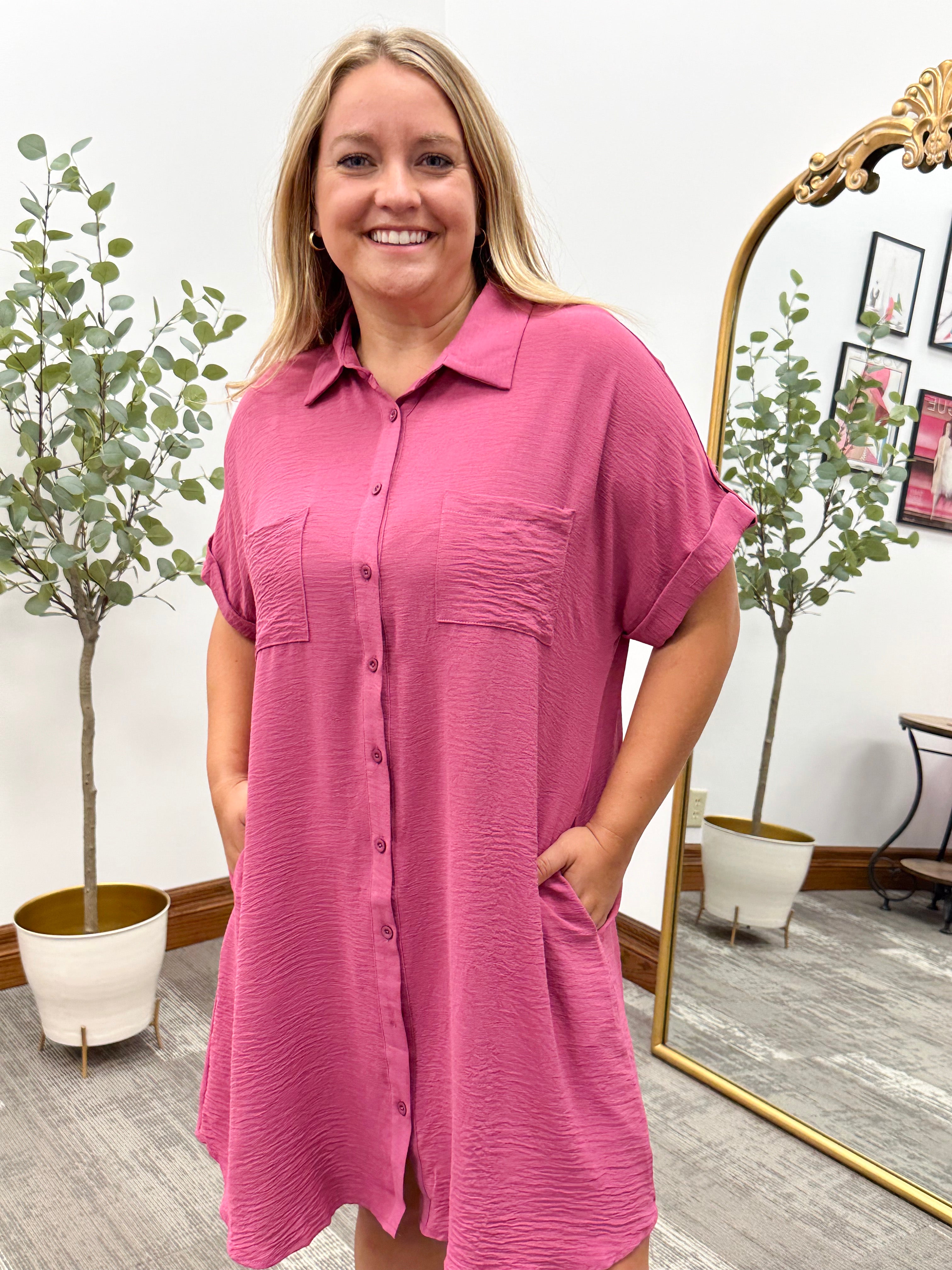 Kaci Mauve Shirt Dress
