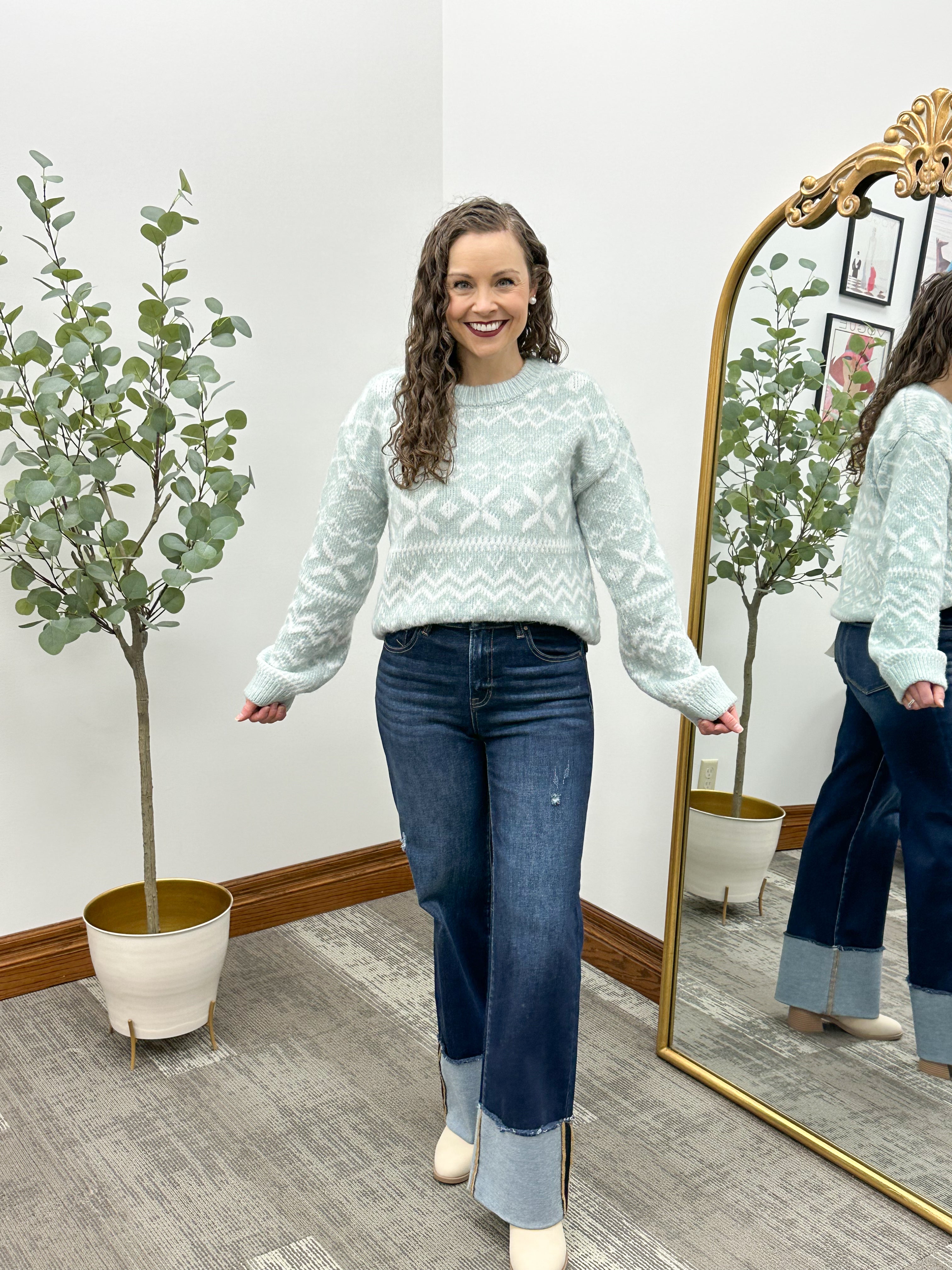 Mint Patterned Sweater