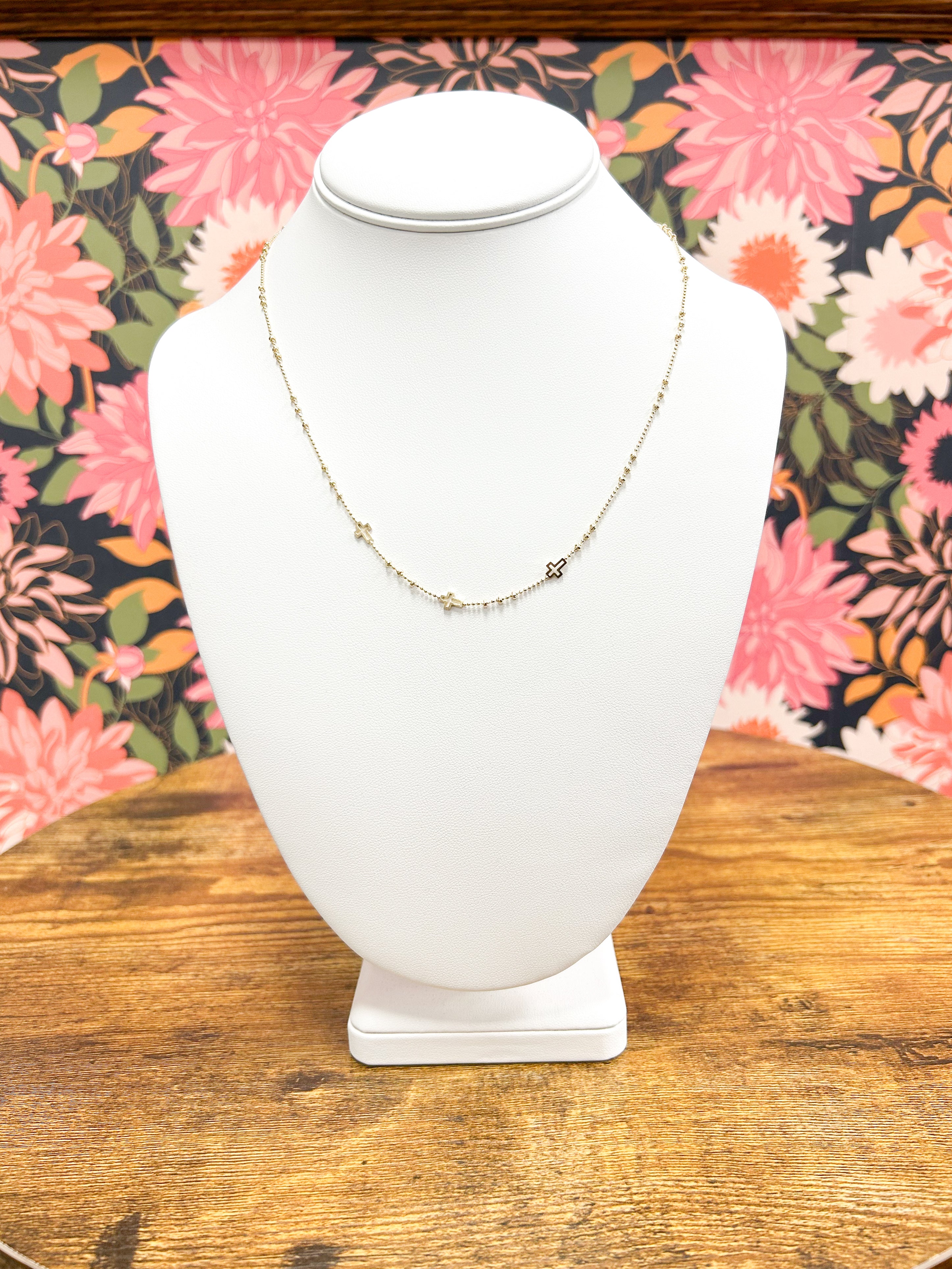 Cross Charms Bead Chain Necklace