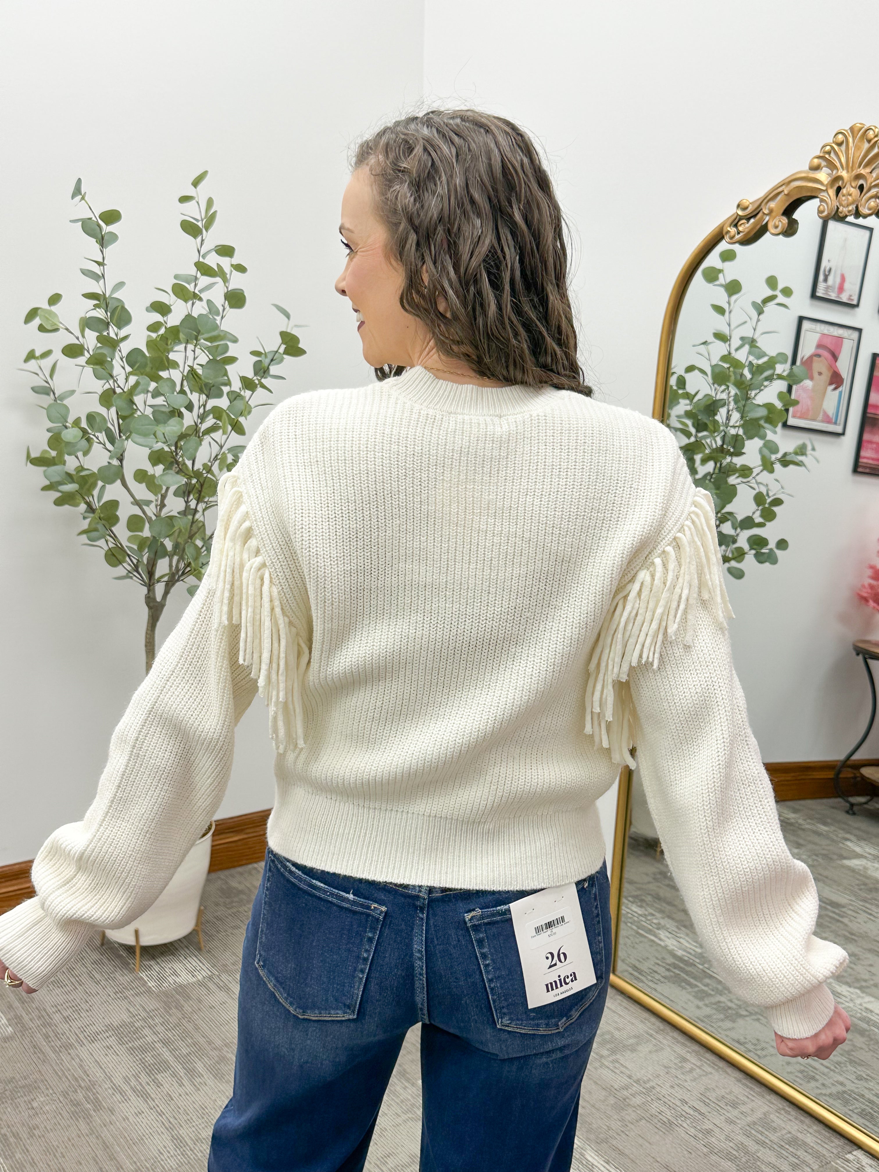 Cream Fringe Sweater (Z Supply)