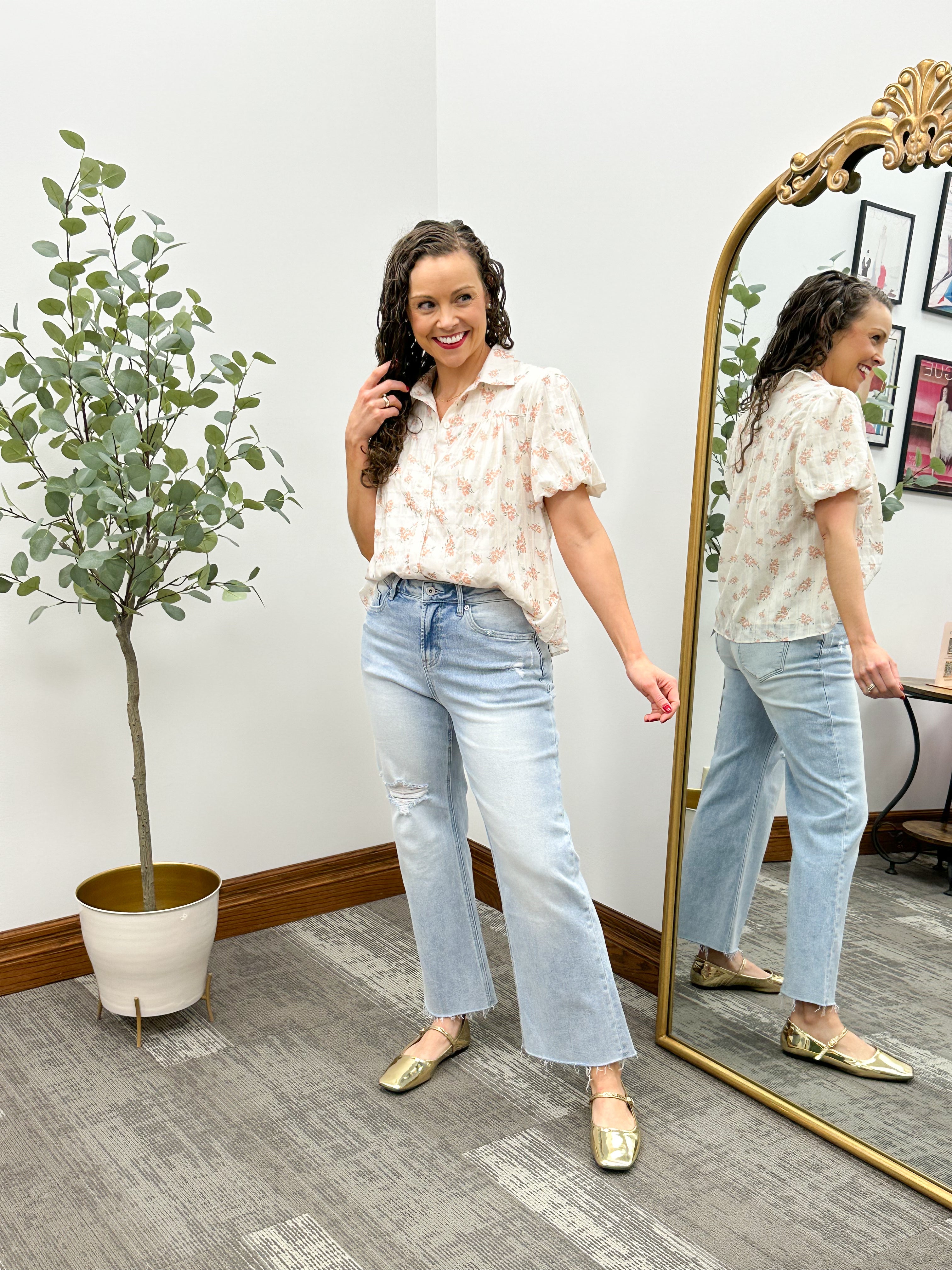 Ariel Floral Puff Sleeve Blouse