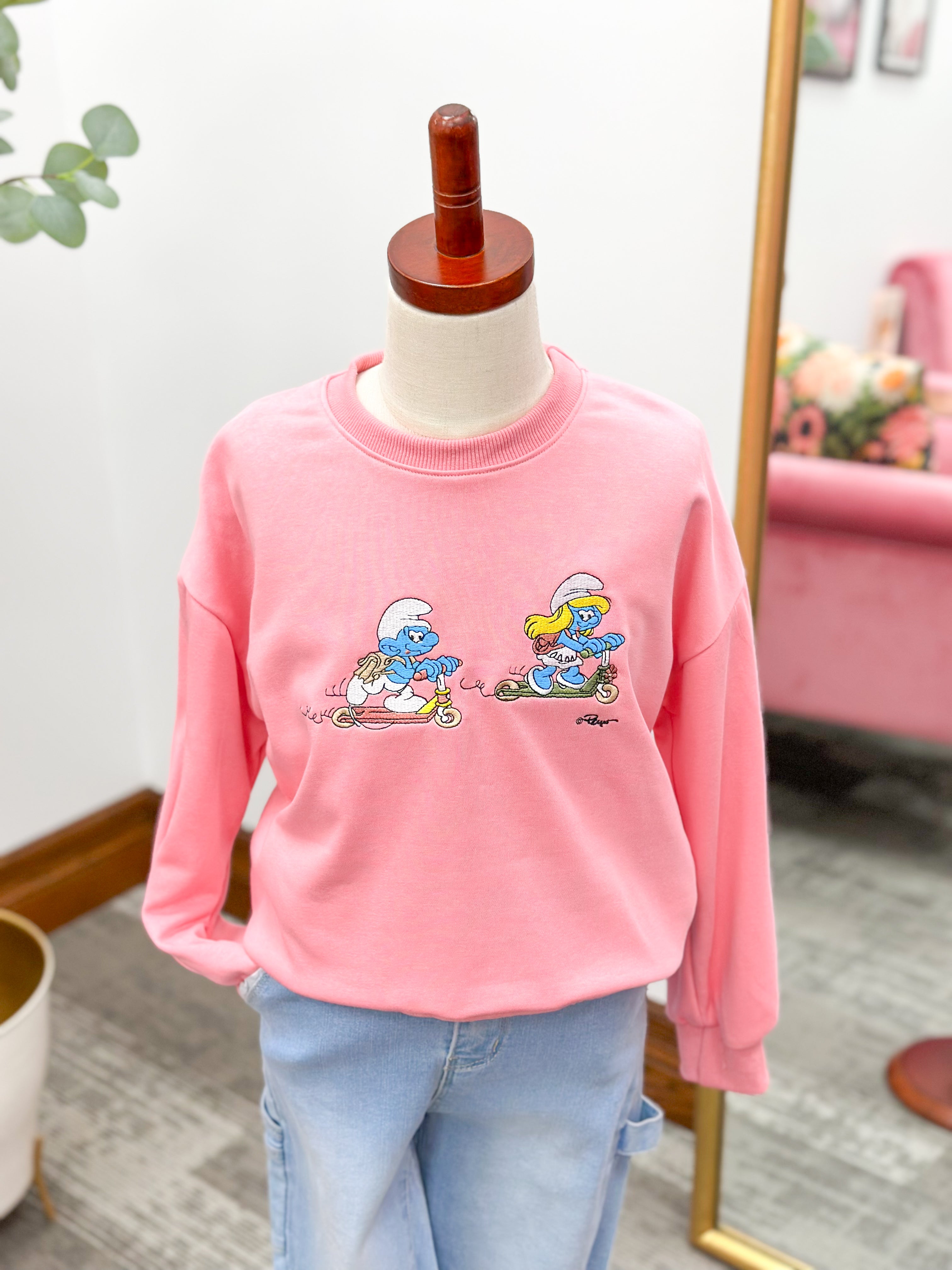 Girls Pink Smurfs Sweatshirt