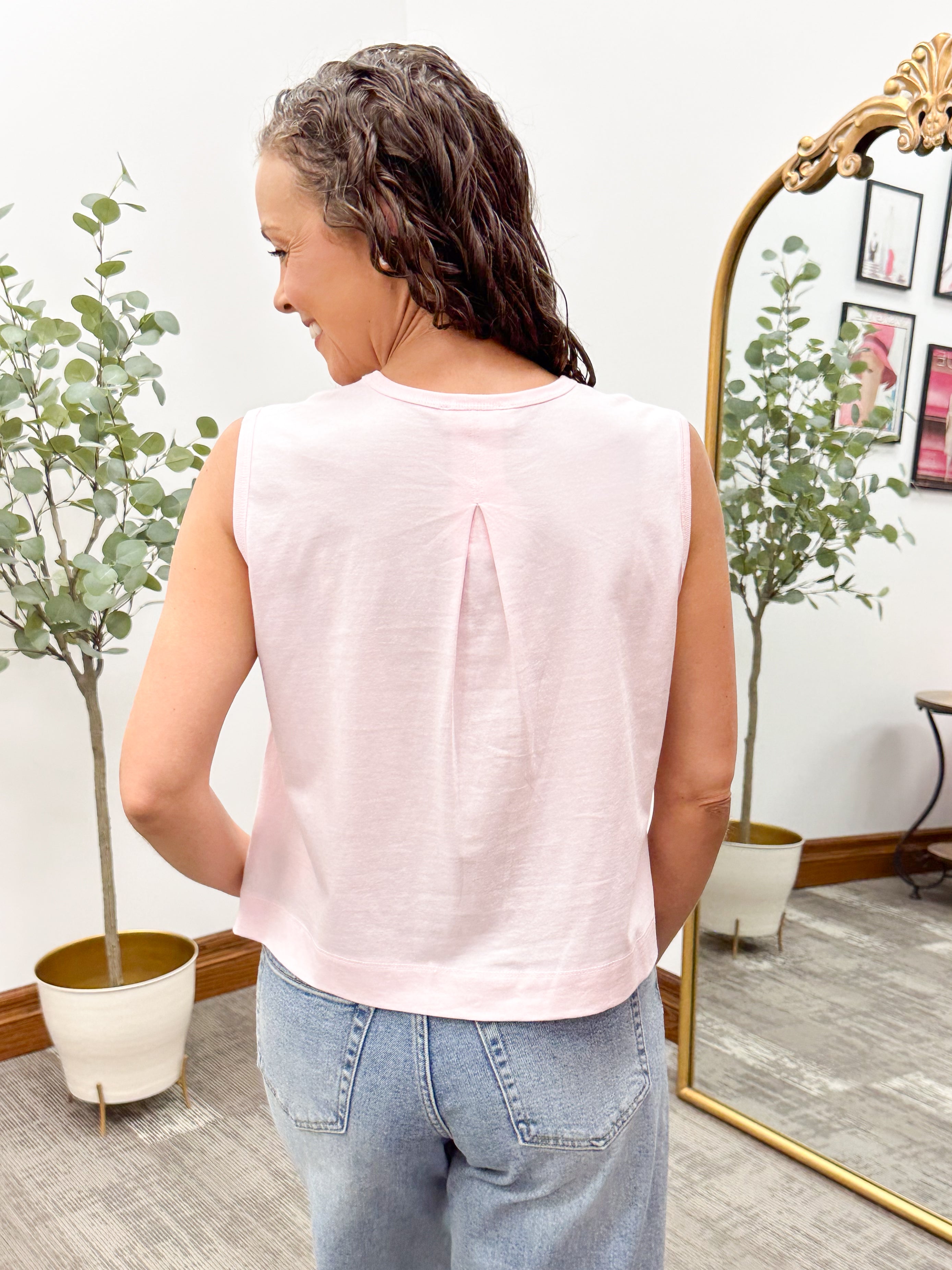 Soft Pink Cropped Tank Top