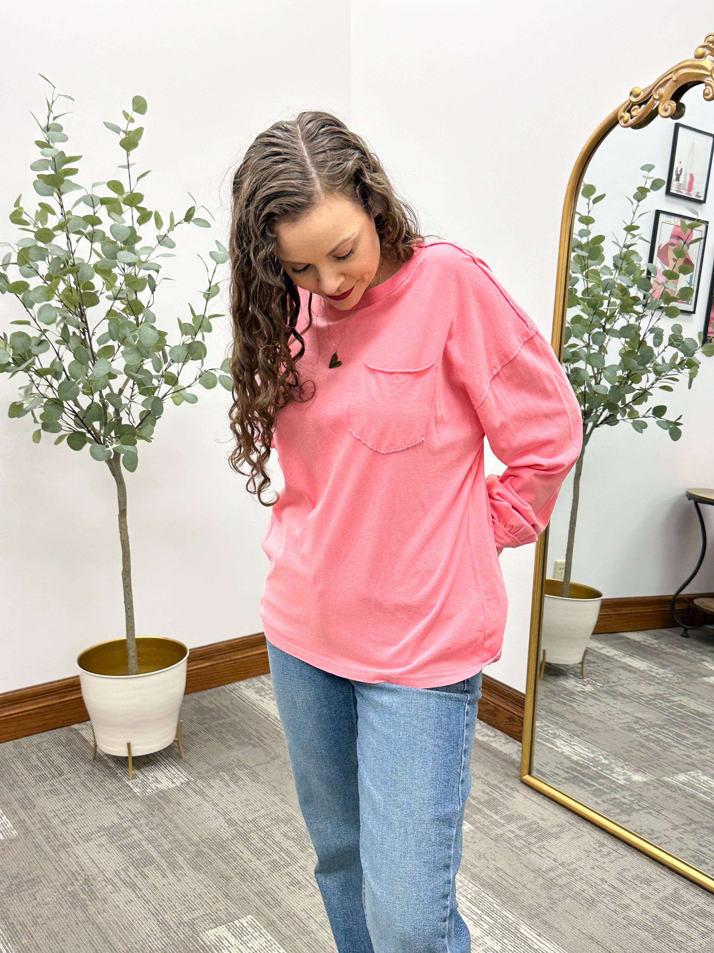 Oversized Basic Long Sleeve Shirt