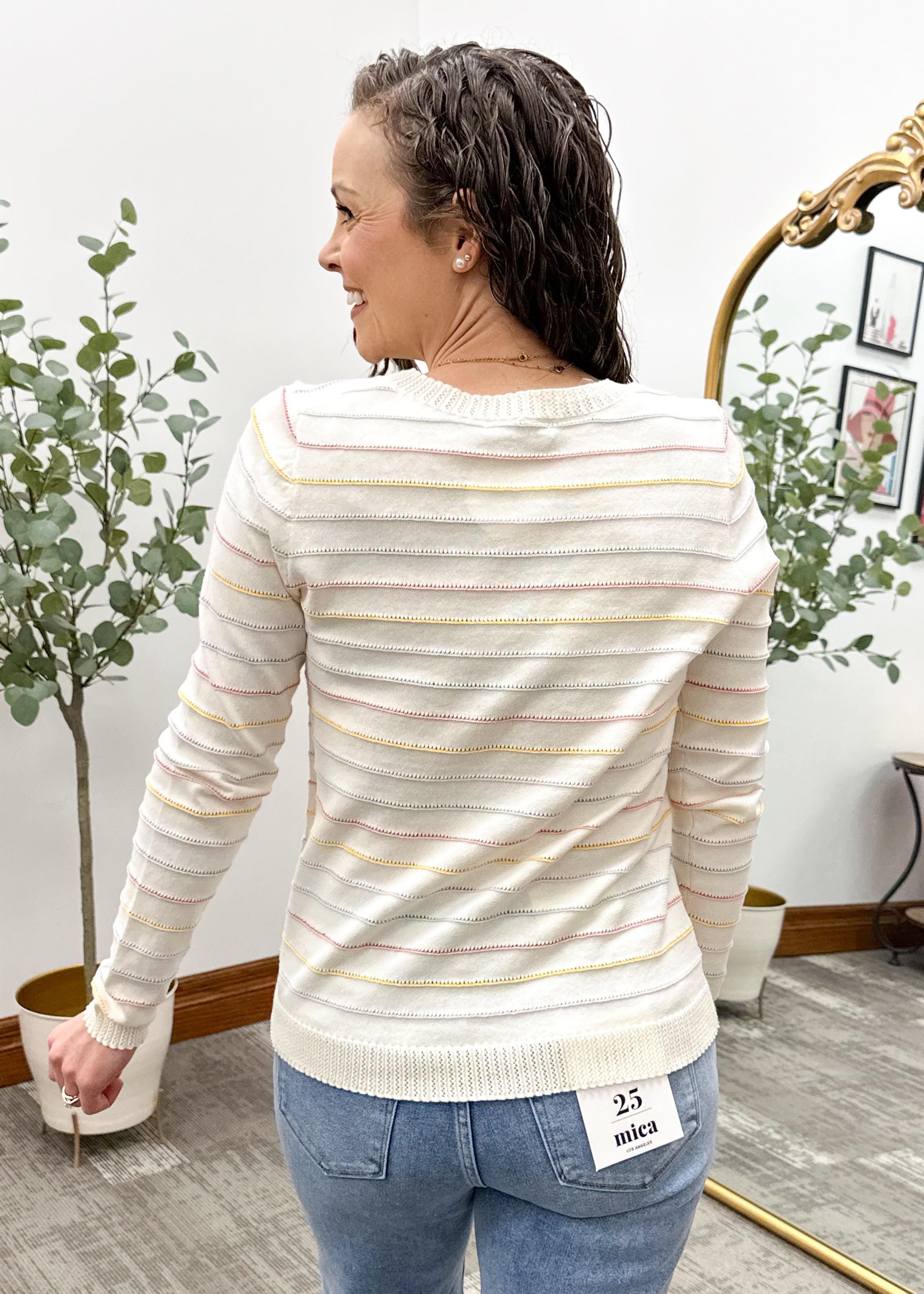 Multi Striped Lightweight Sweater