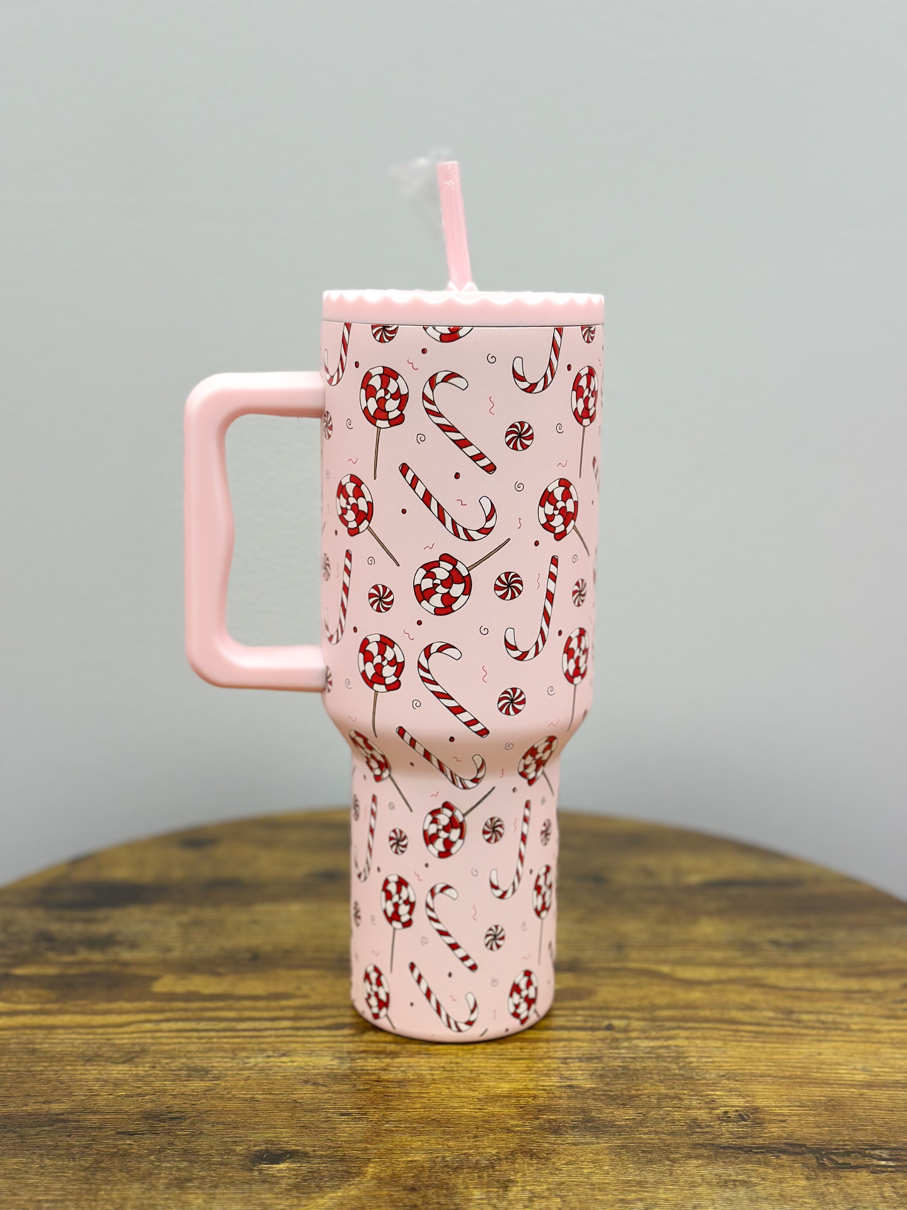 Large Christmas Tumbler W/ Straw & Lid