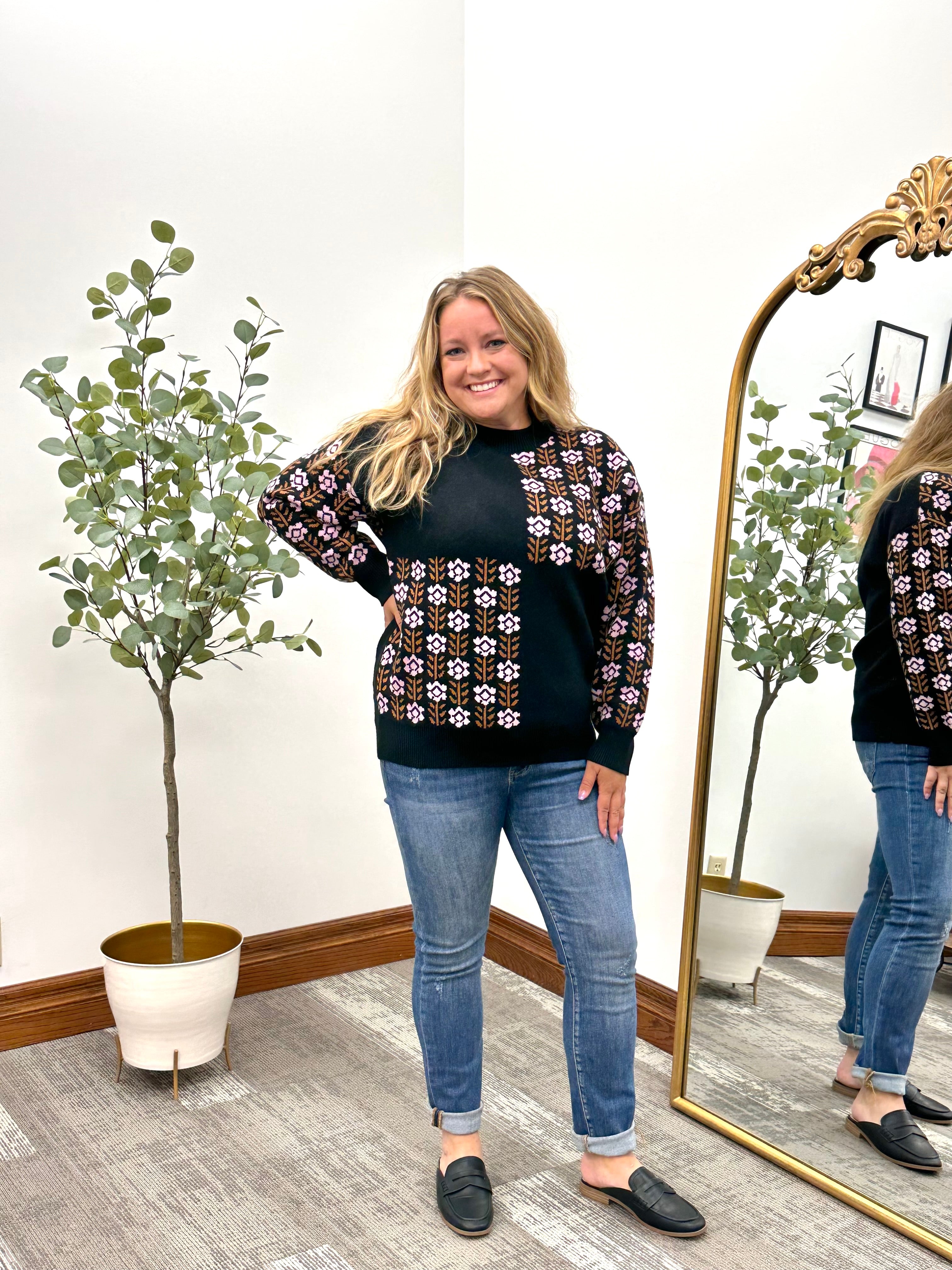 Karina Floral Print Sweater