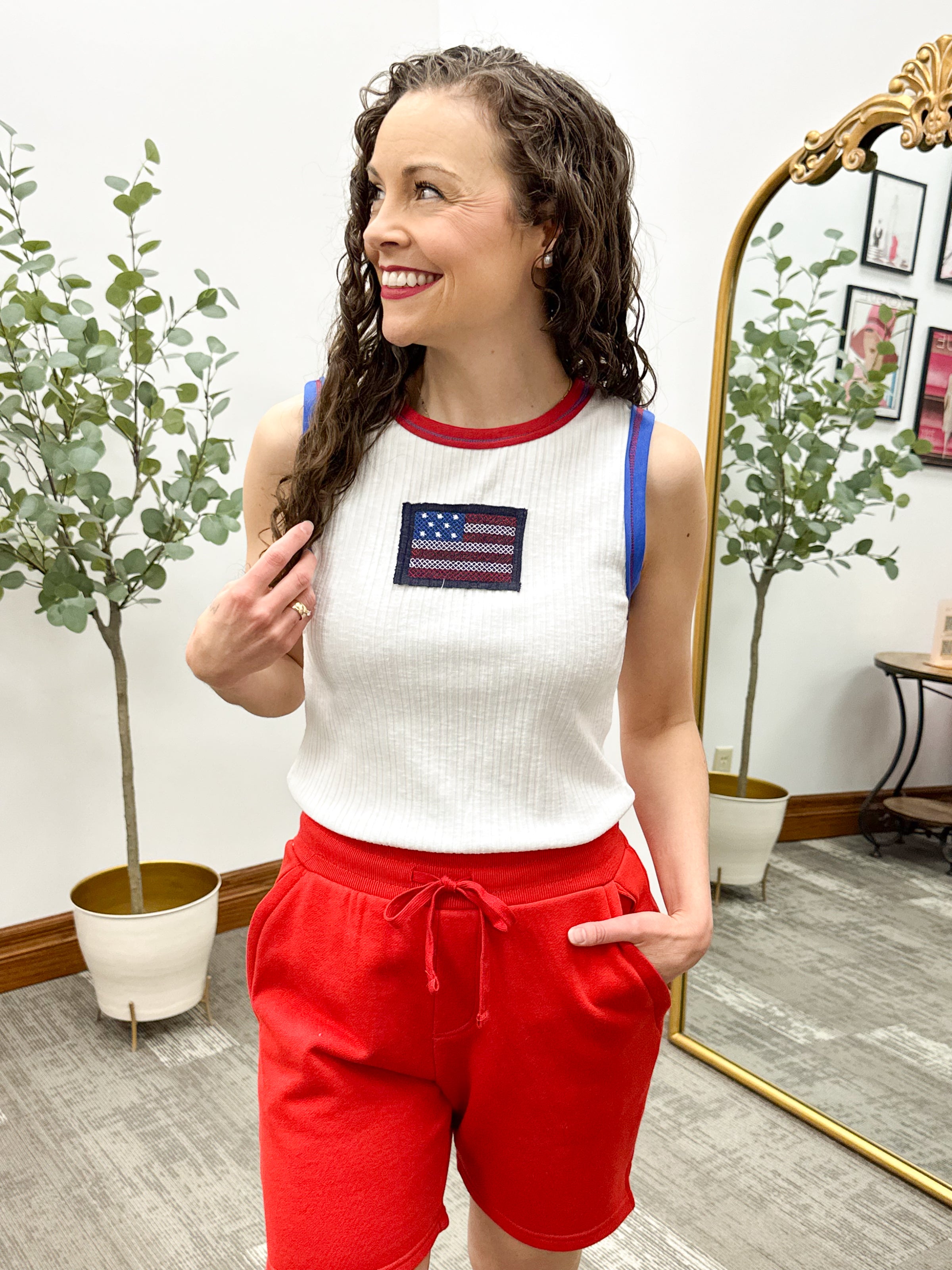 American flag tank top, patch american flag tank top, 4th of July tank top, 4th of July shirt
