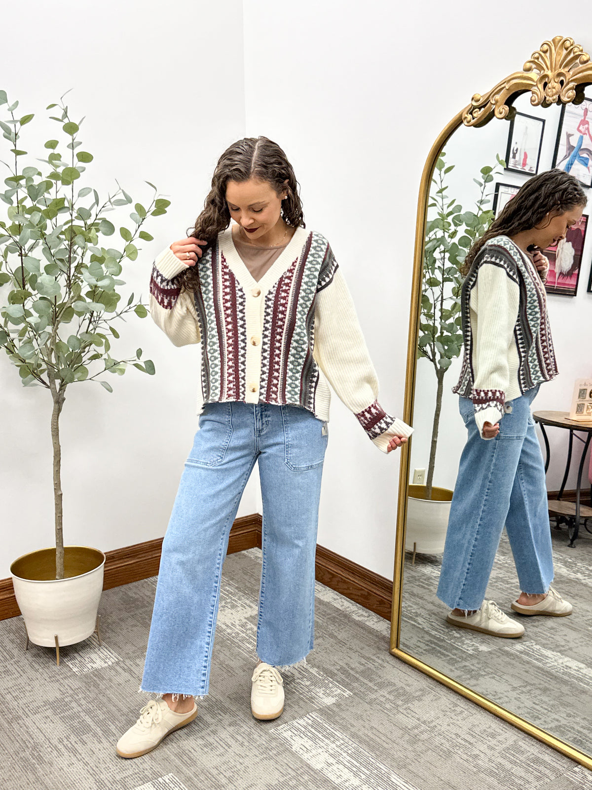 Multi Colored Grandpa Cardigan