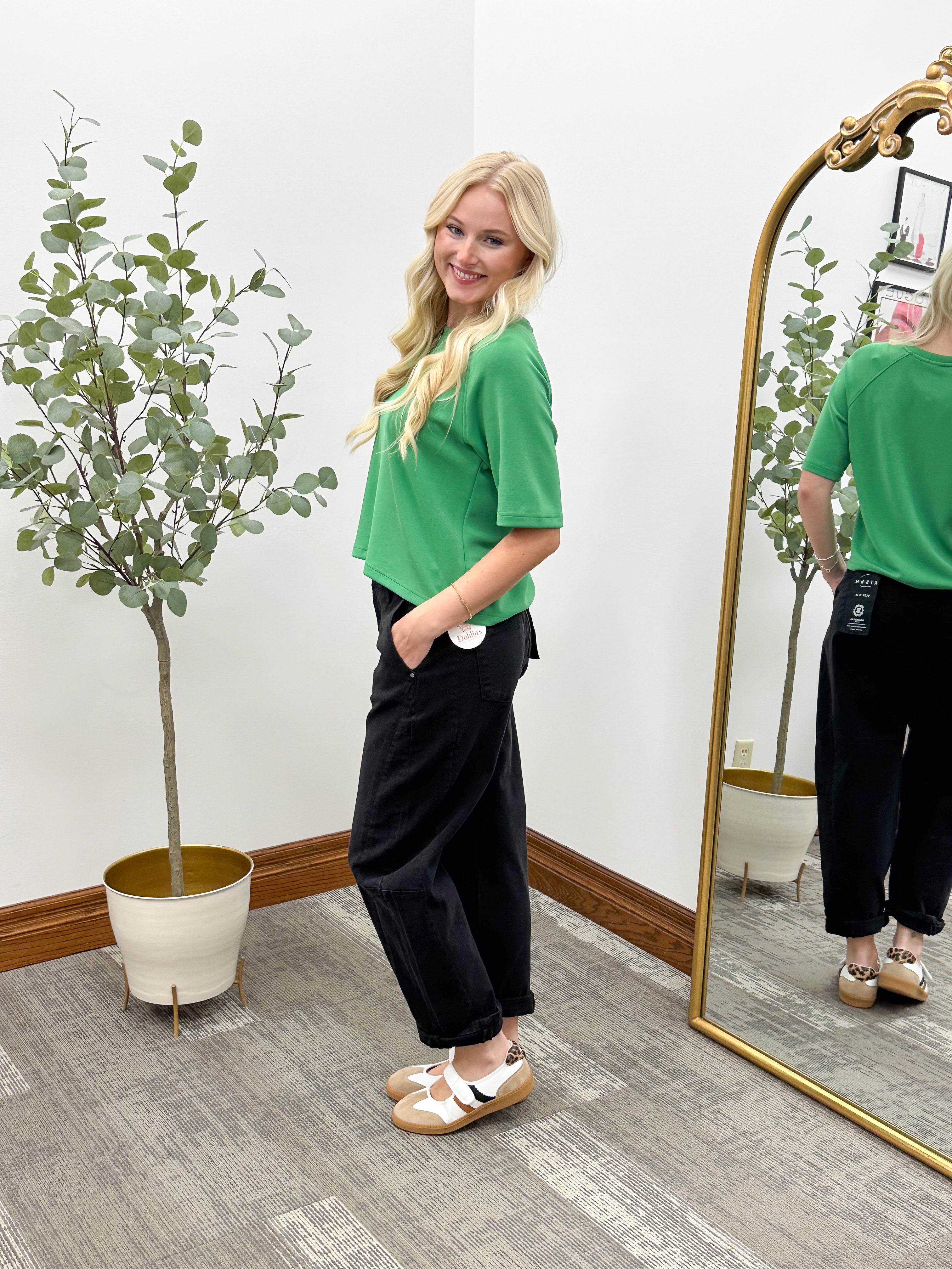 Green Laguna Soft Drape Raglan Tee