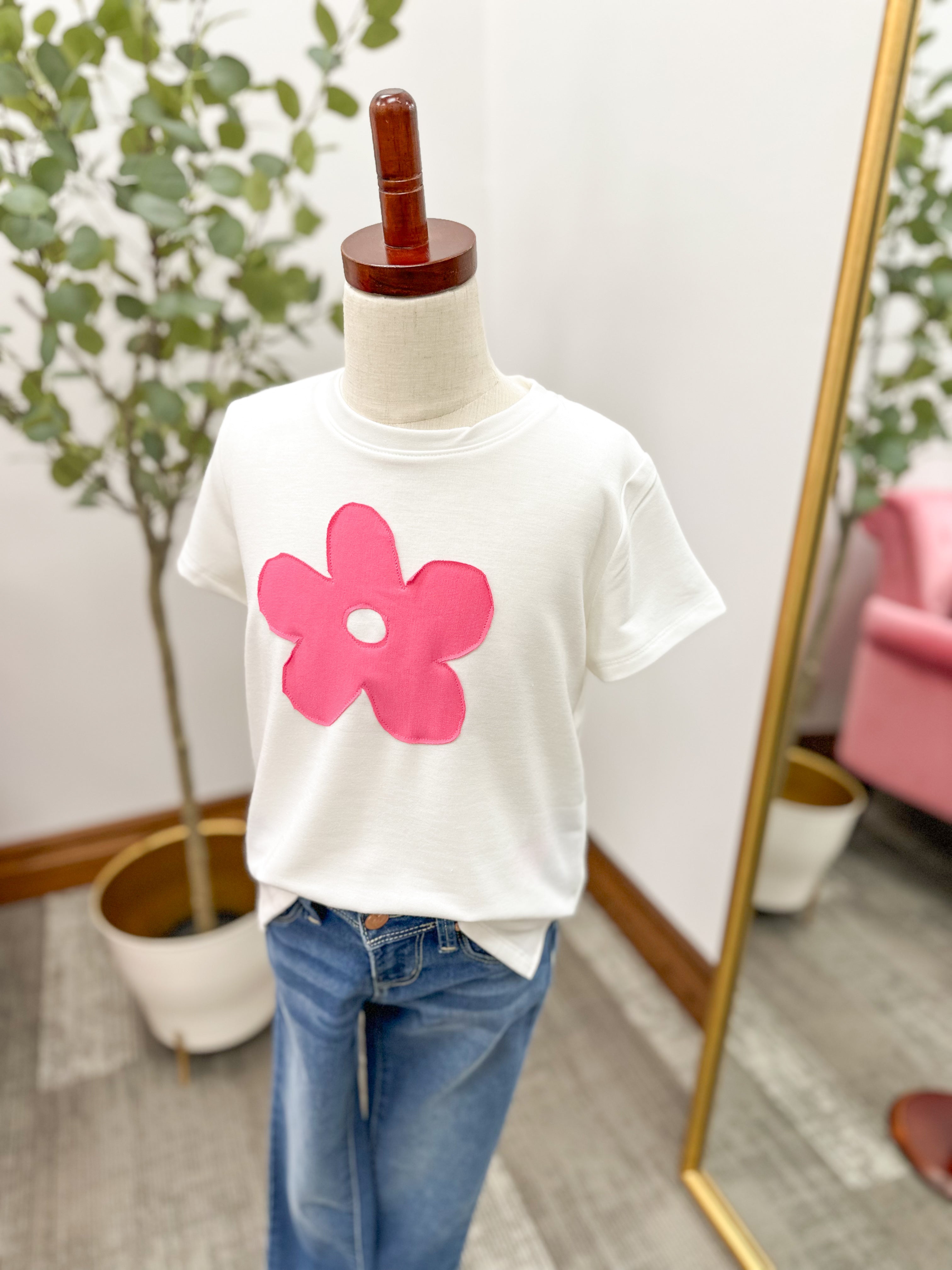 Girls Pink Flower Top