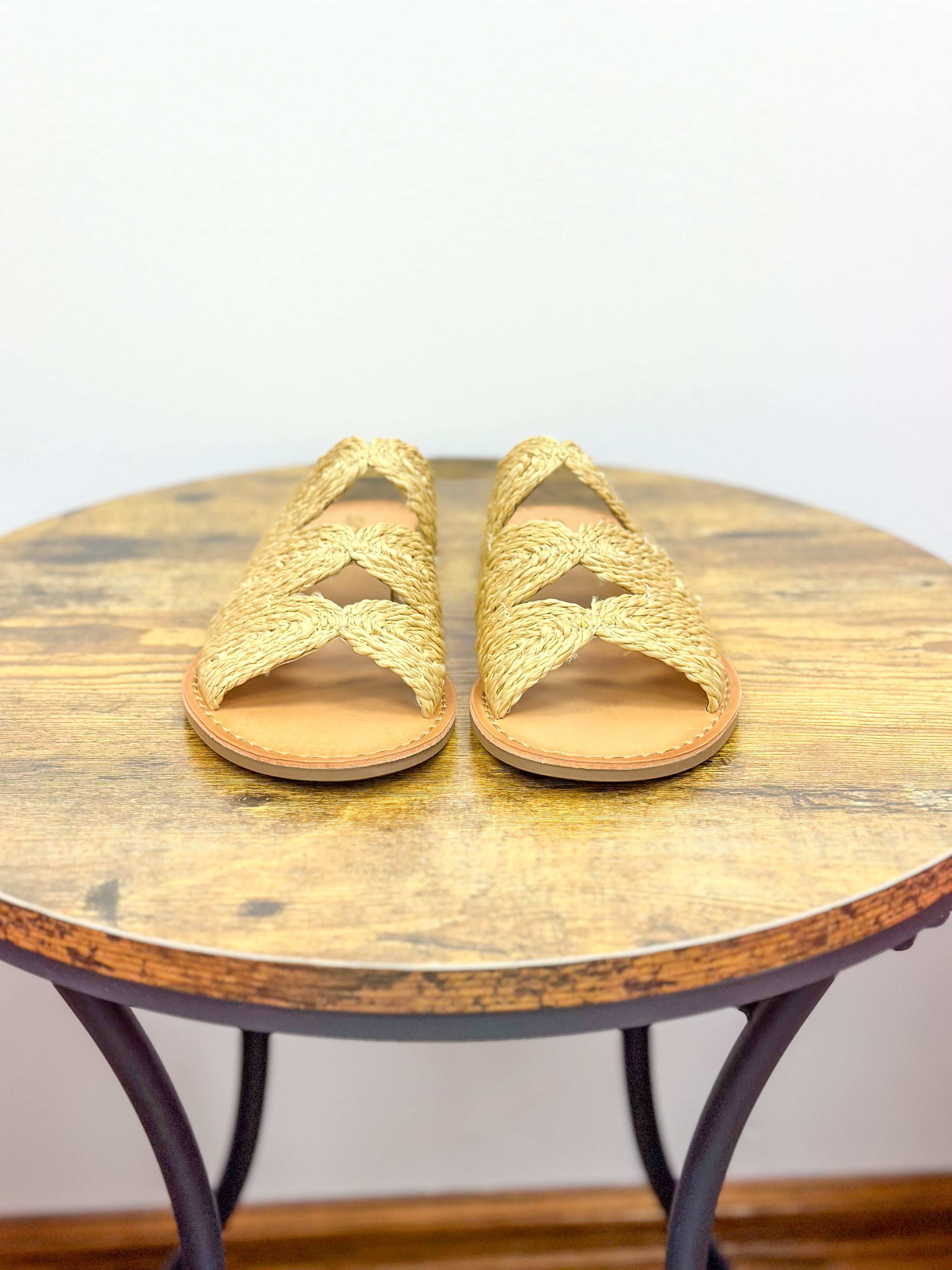 Tan Raffia Sandals