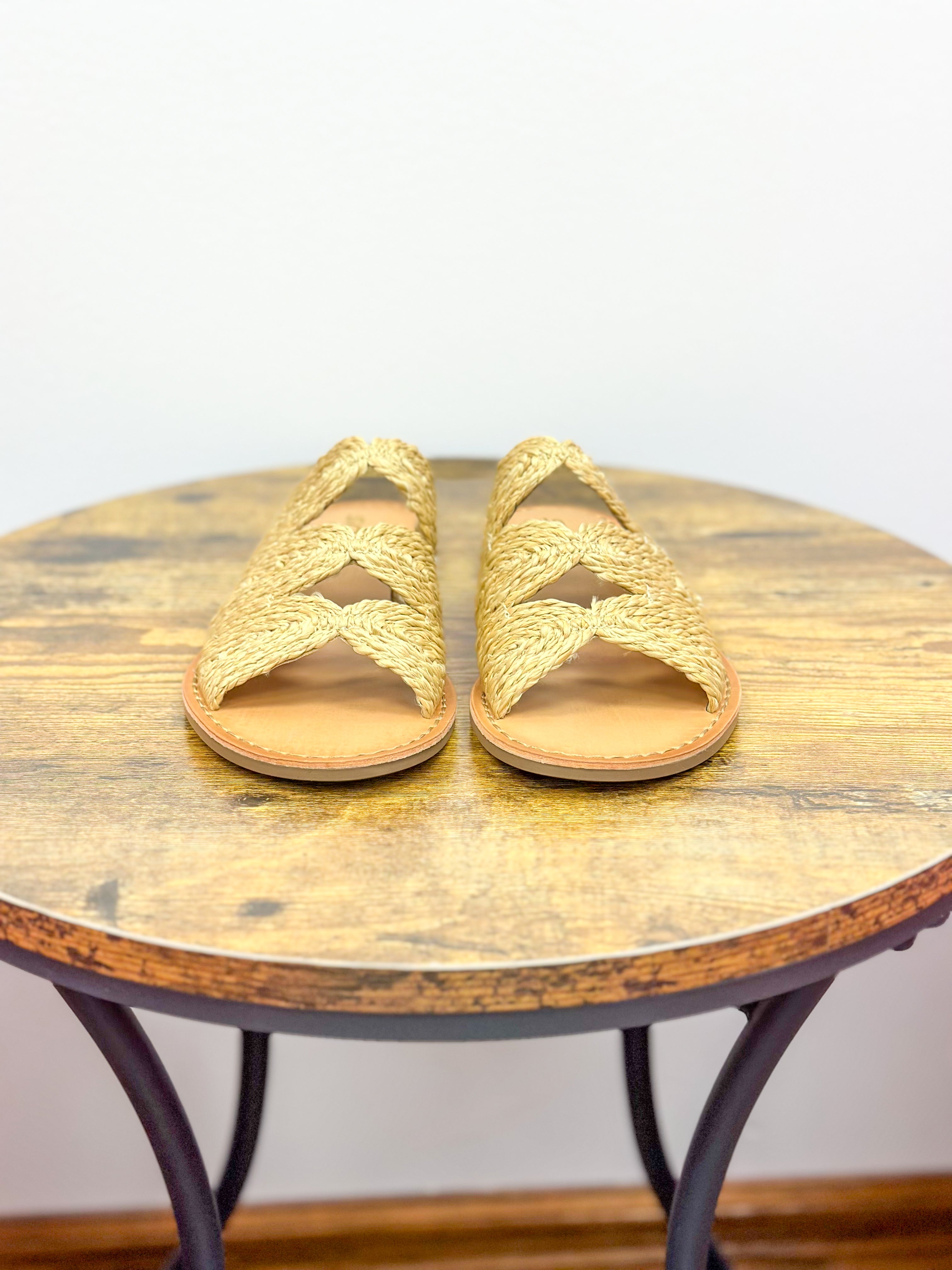 Tan Raffia Sandals