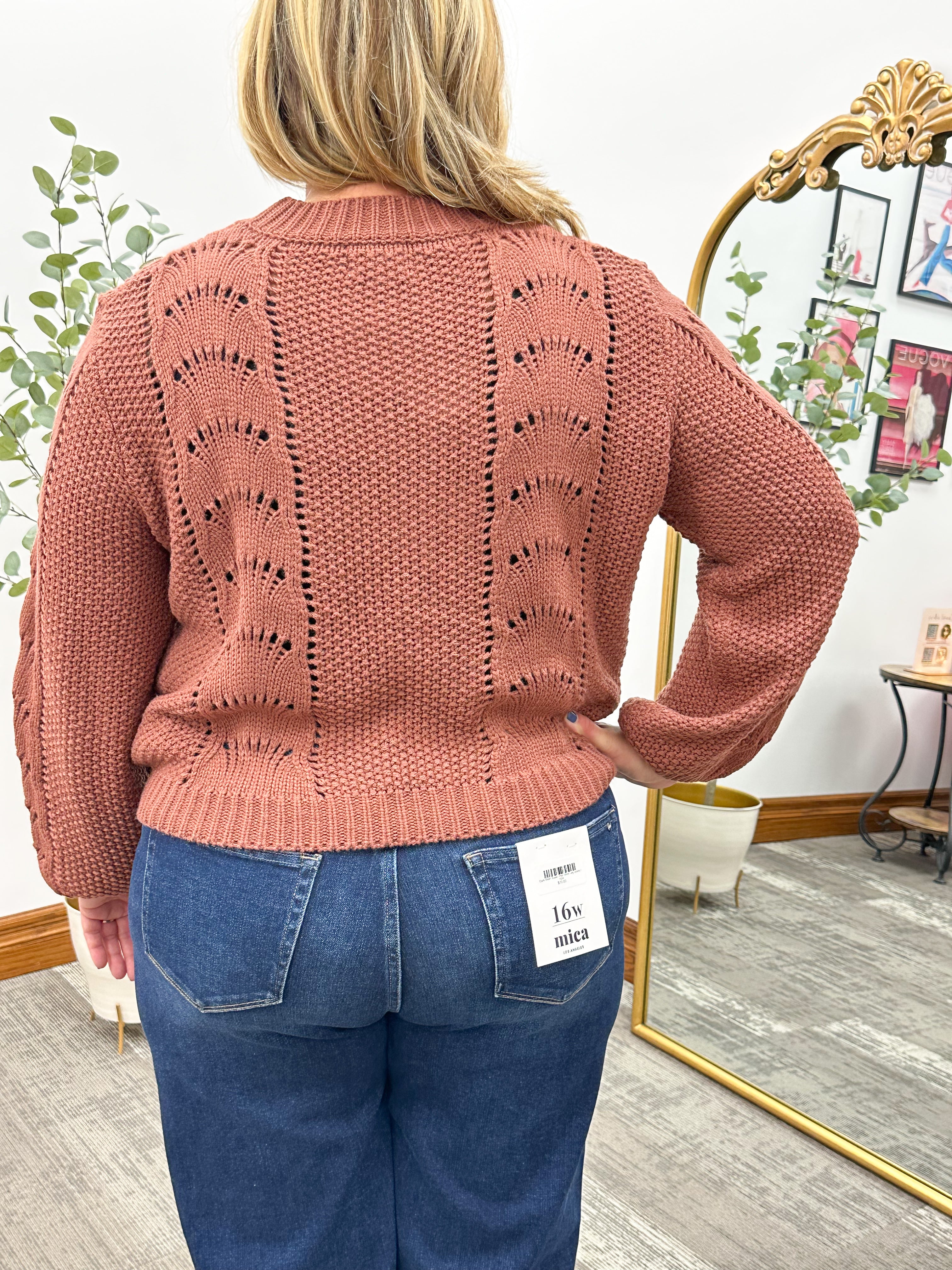 Dark Mauve Crochet Sweater