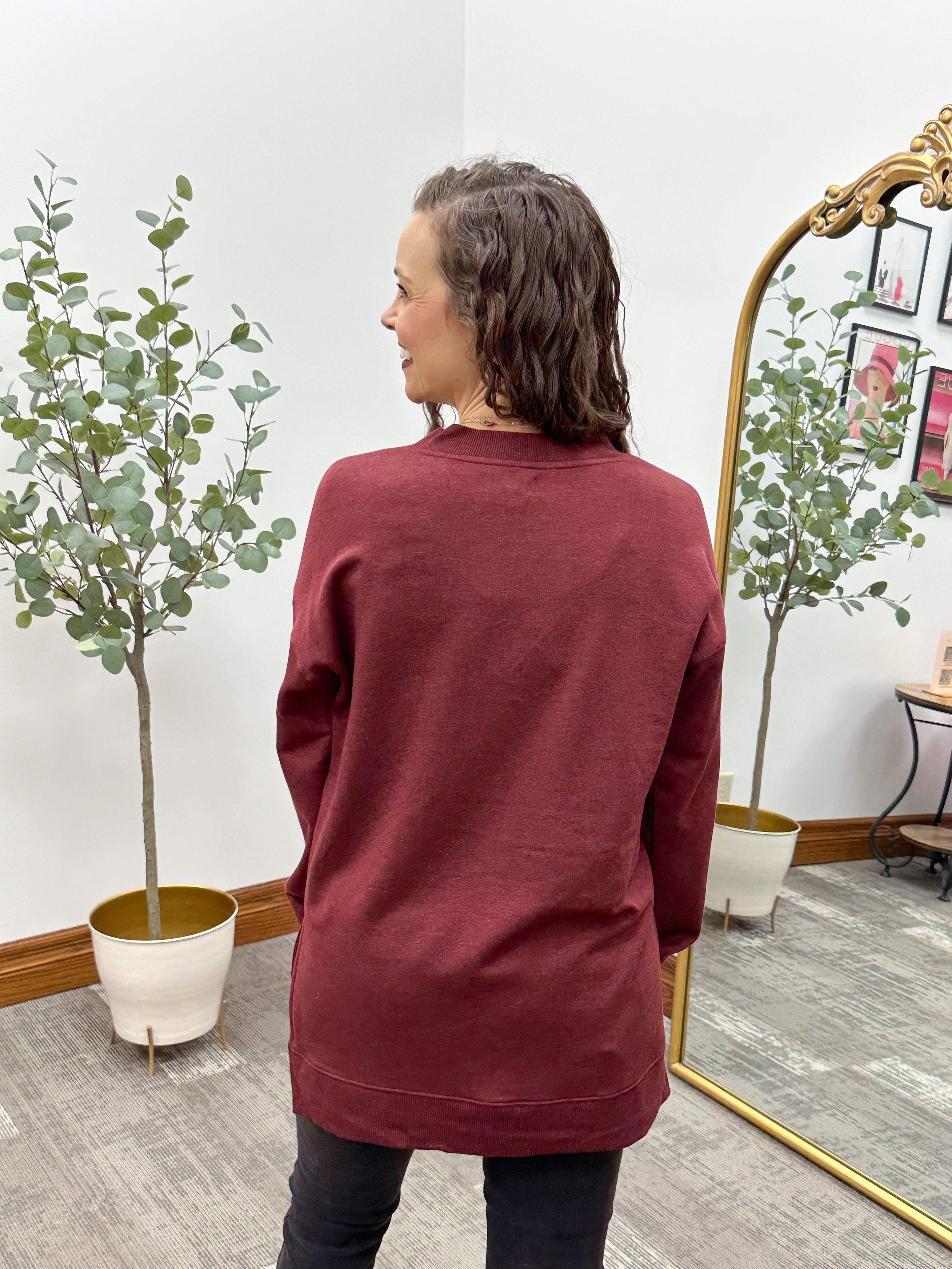 Scarlett Split Hem Long Sleeve Top