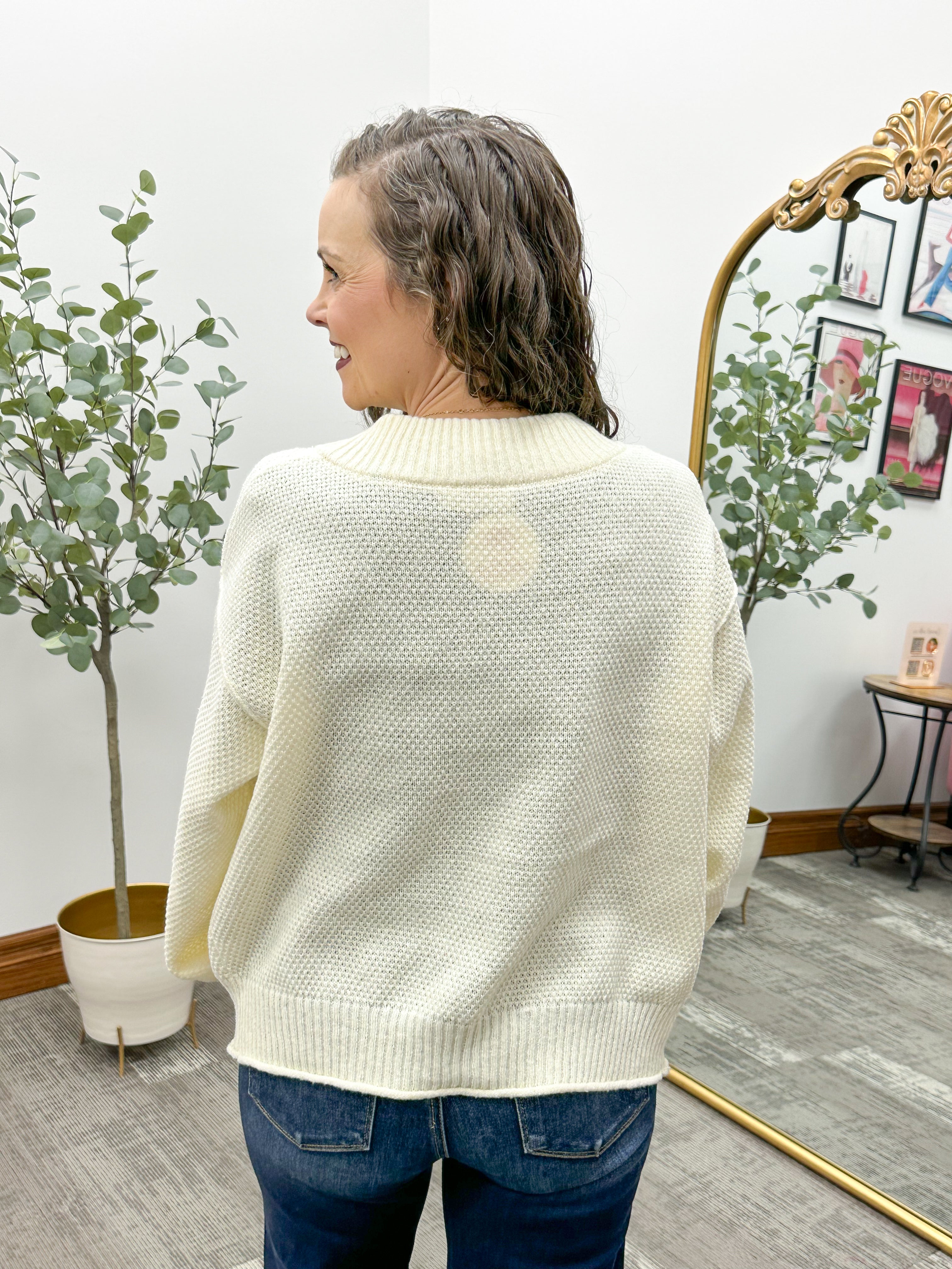 Waffle Knit Front Pocket Cardigan