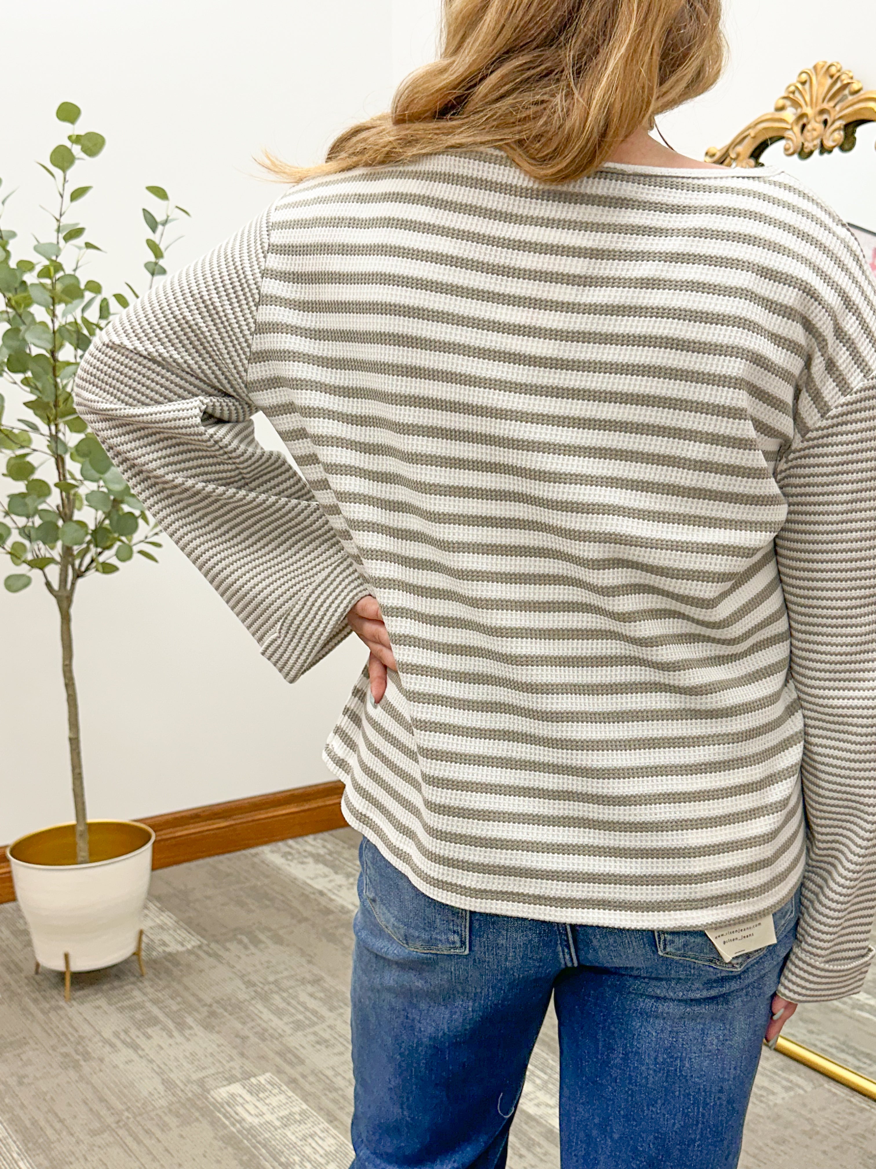 Sandy Striped Waffle Knit Top