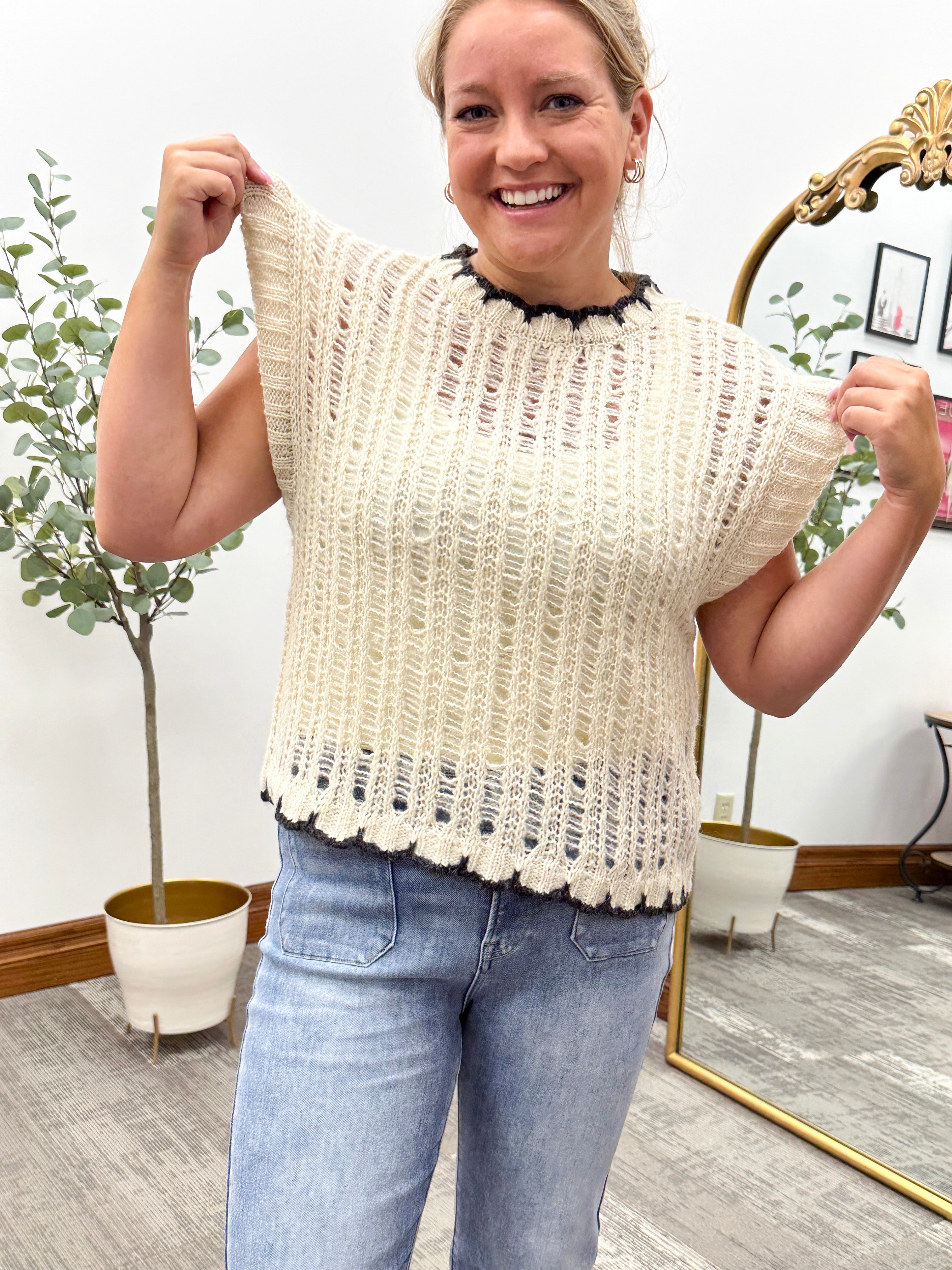 Krissy Open Knit Sweater Vest