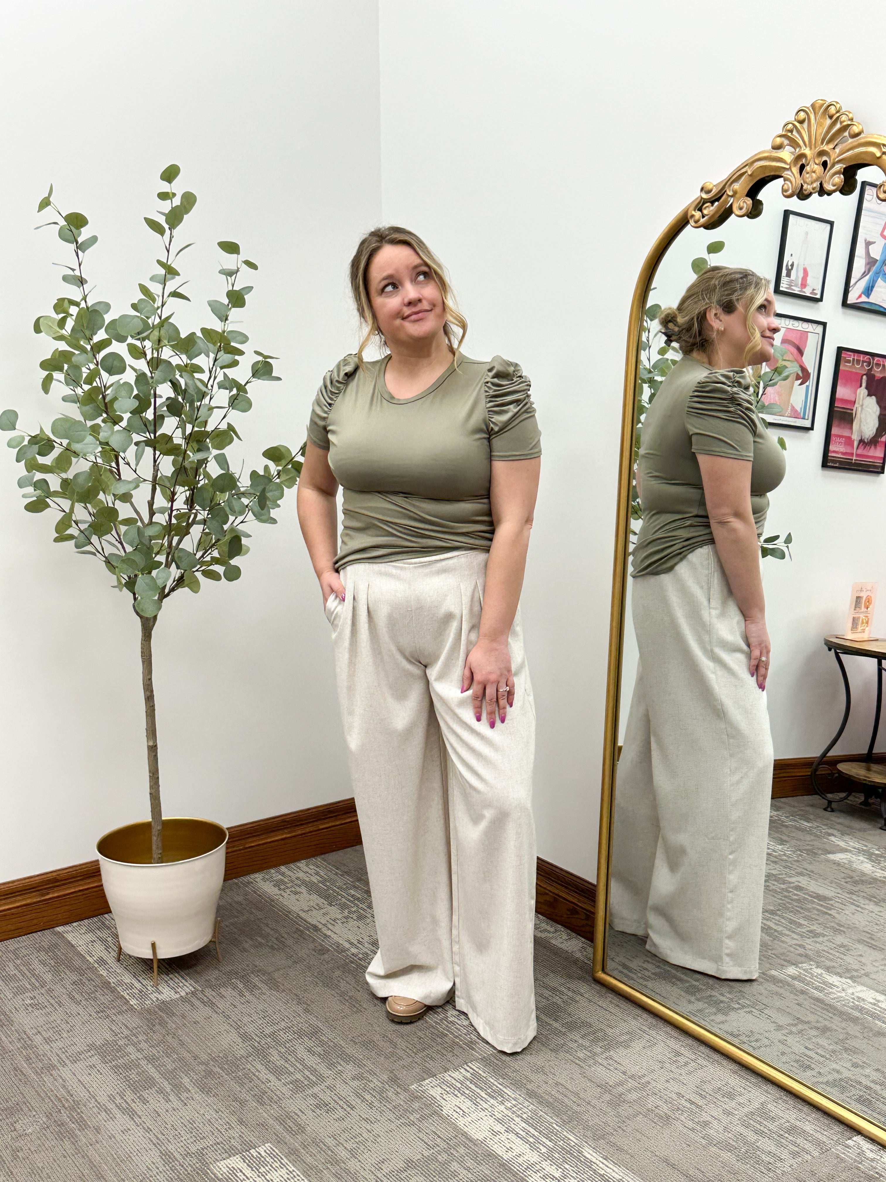 Luna Ruched Sleeve Top
