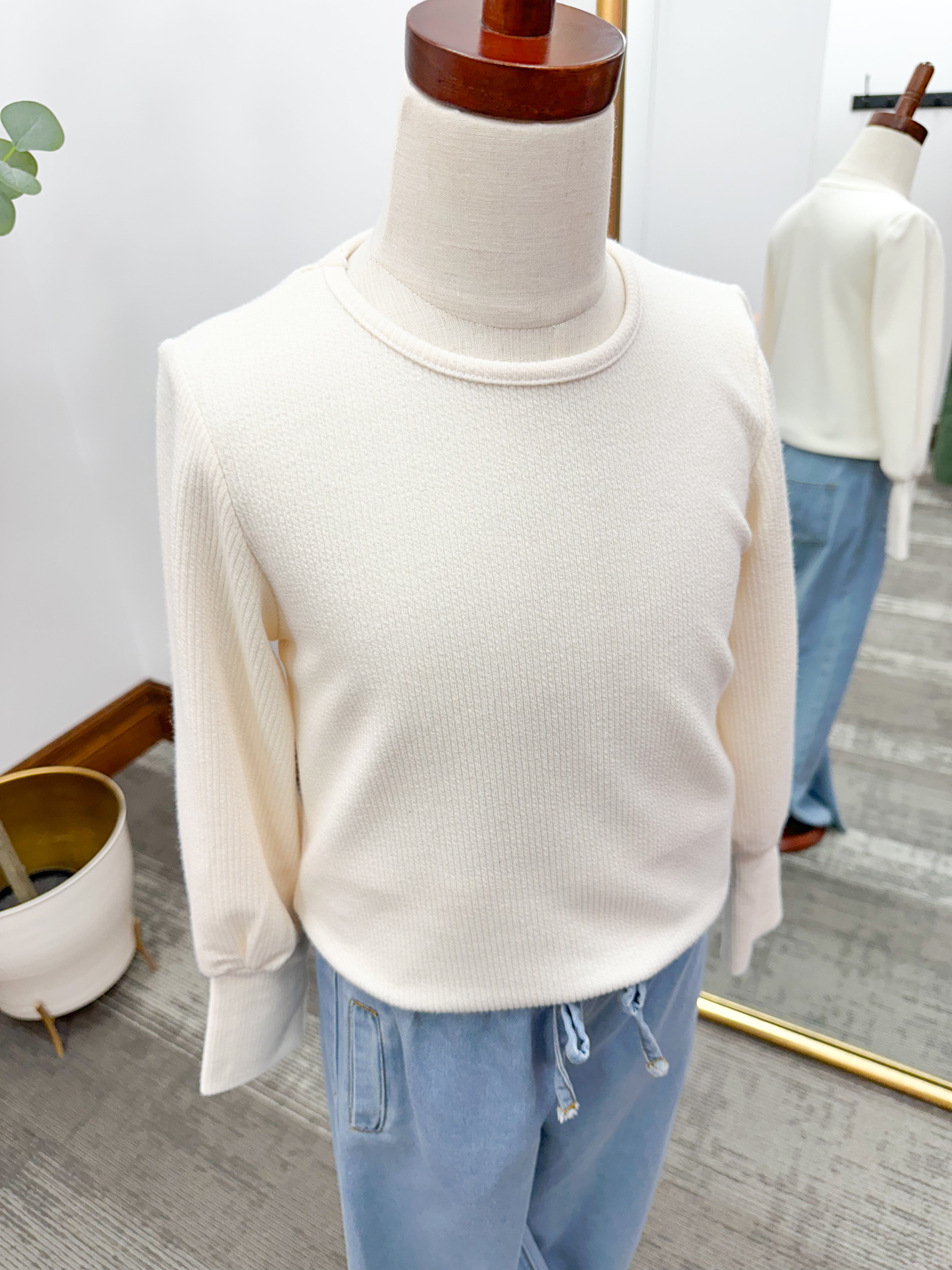 Girls Ribbed Long Sleeve Top