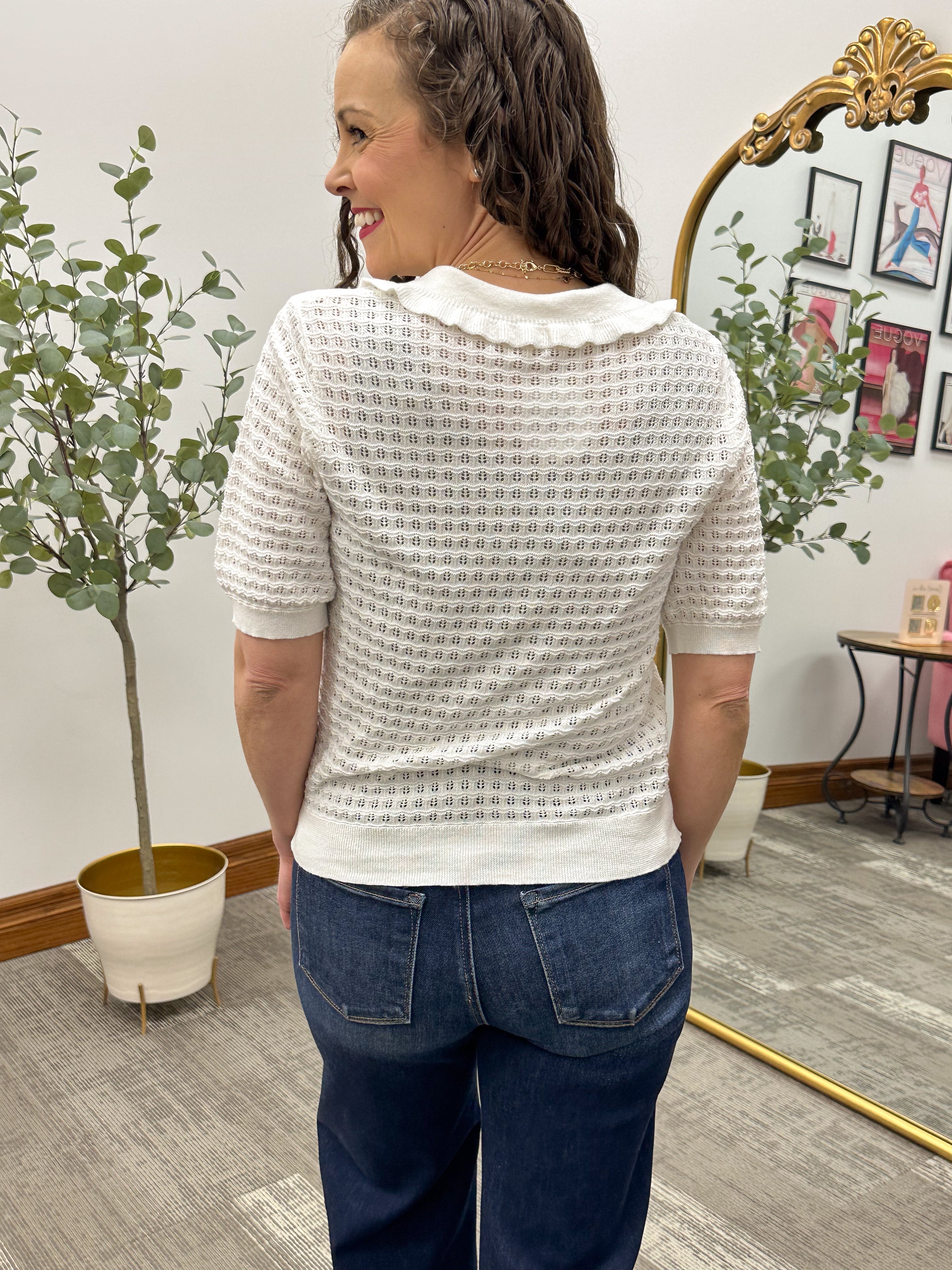 Ivory Peter Pan Collar Cardigan