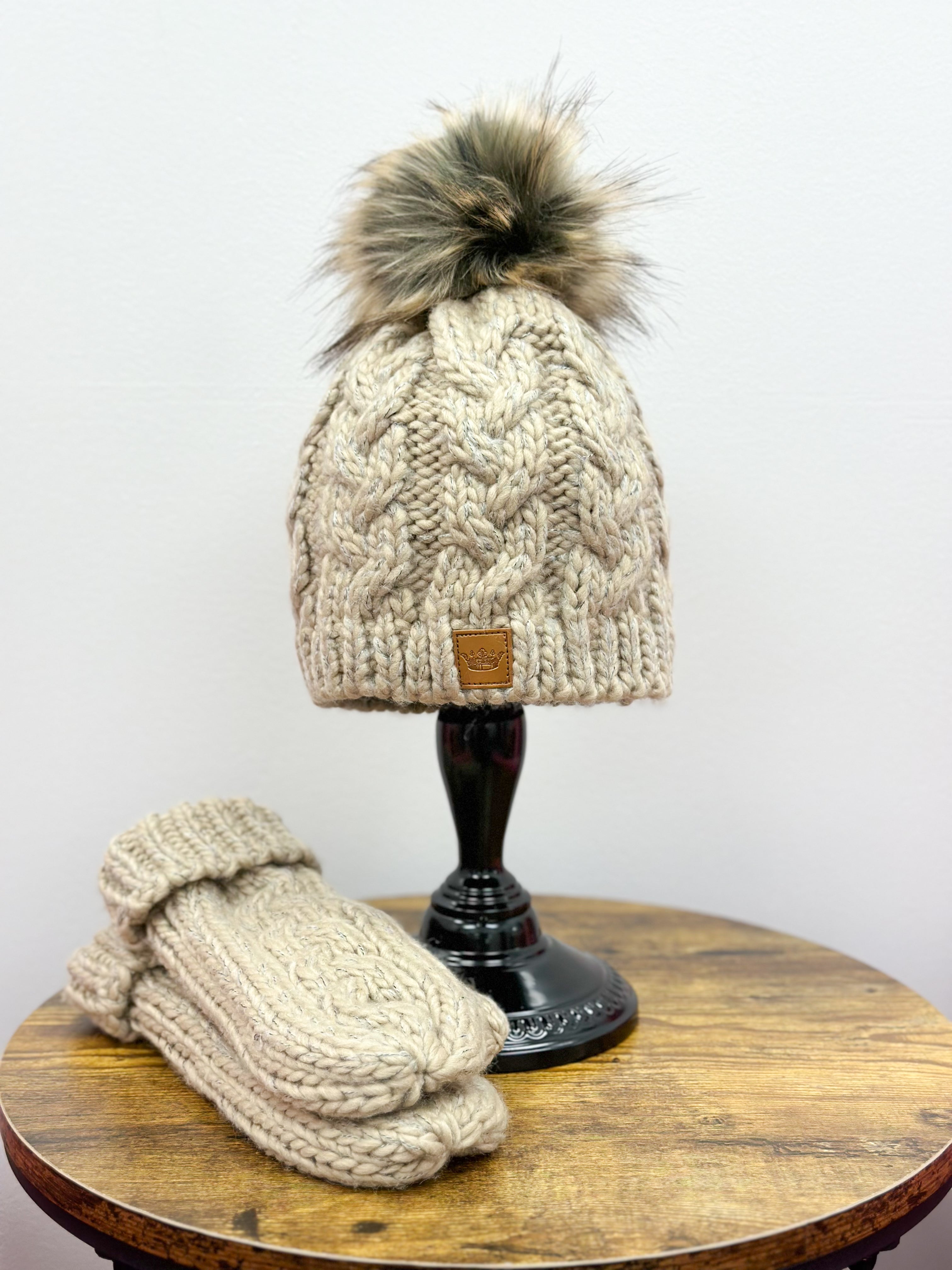 Cable Knit Pom Hat